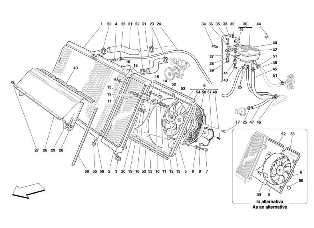 Schematic: Cooling System - Radiator And Nourice