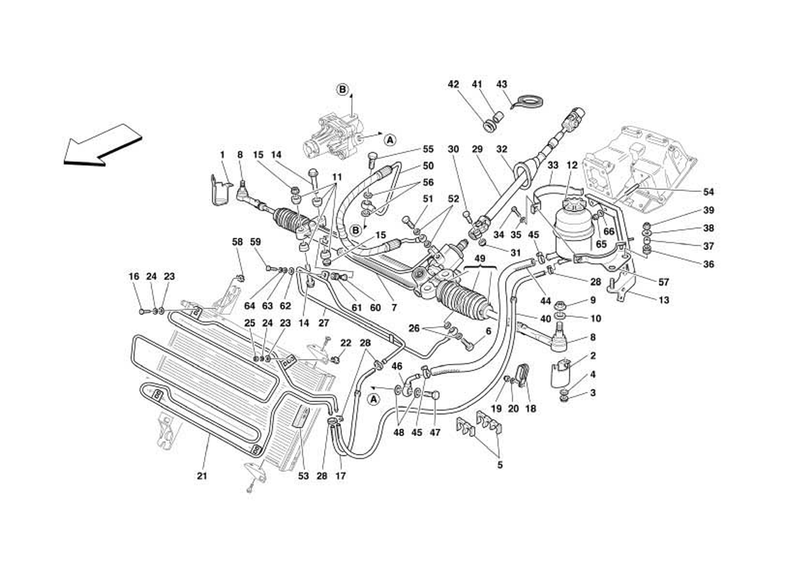 Schematic: Hydraulic Steering Box And Serpentine