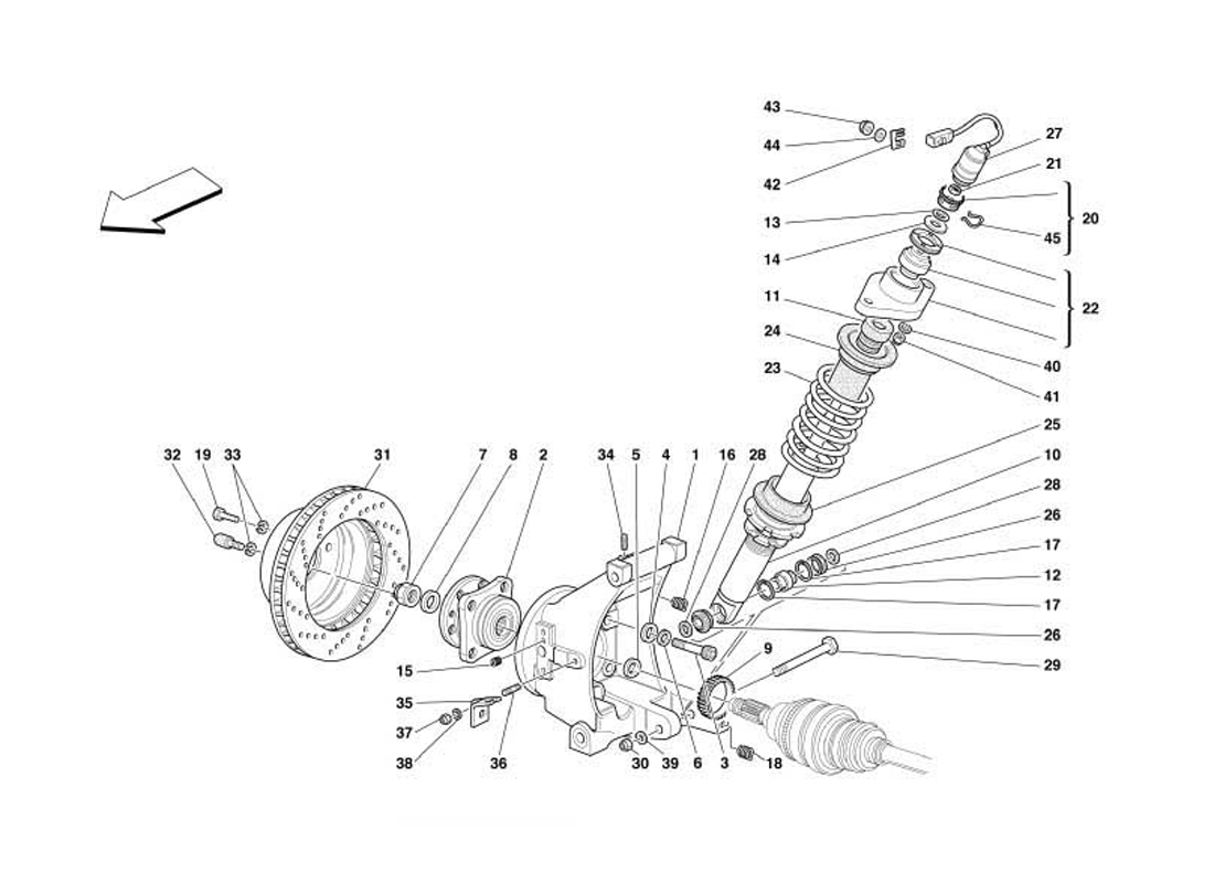 Schematic: Rear Suspension - Shock Absorber And Brake Disc