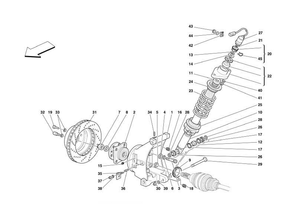 Rear Suspension - Shock Absorber And Brake Disc