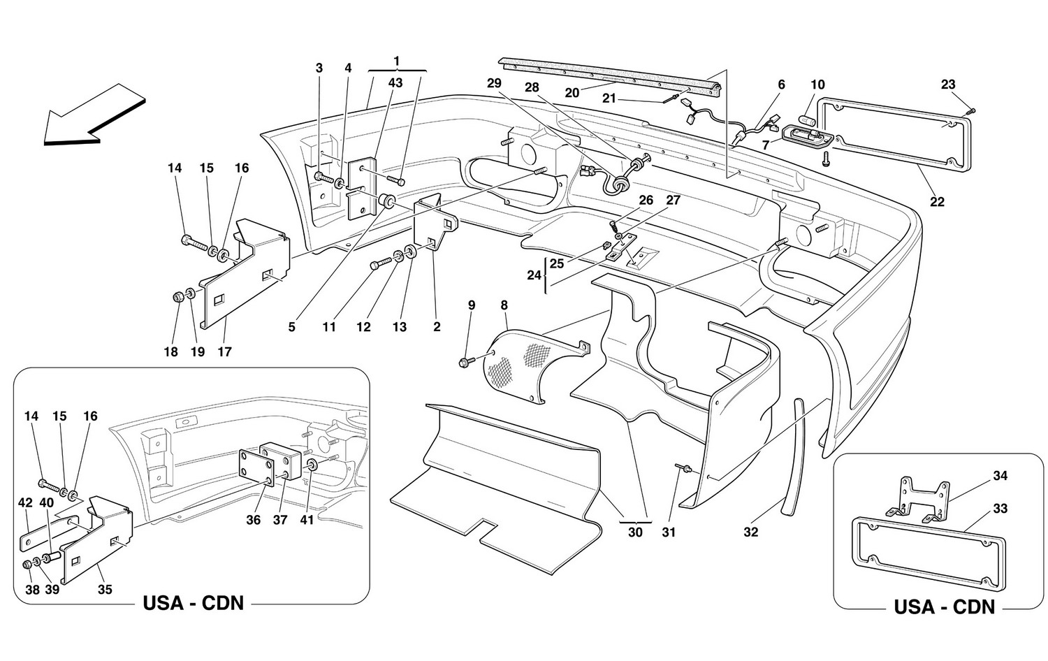 Schematic: Rear Bumper