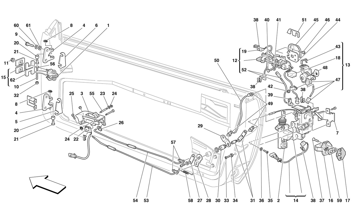 Schematic: Doors - Opening Control And Hinges