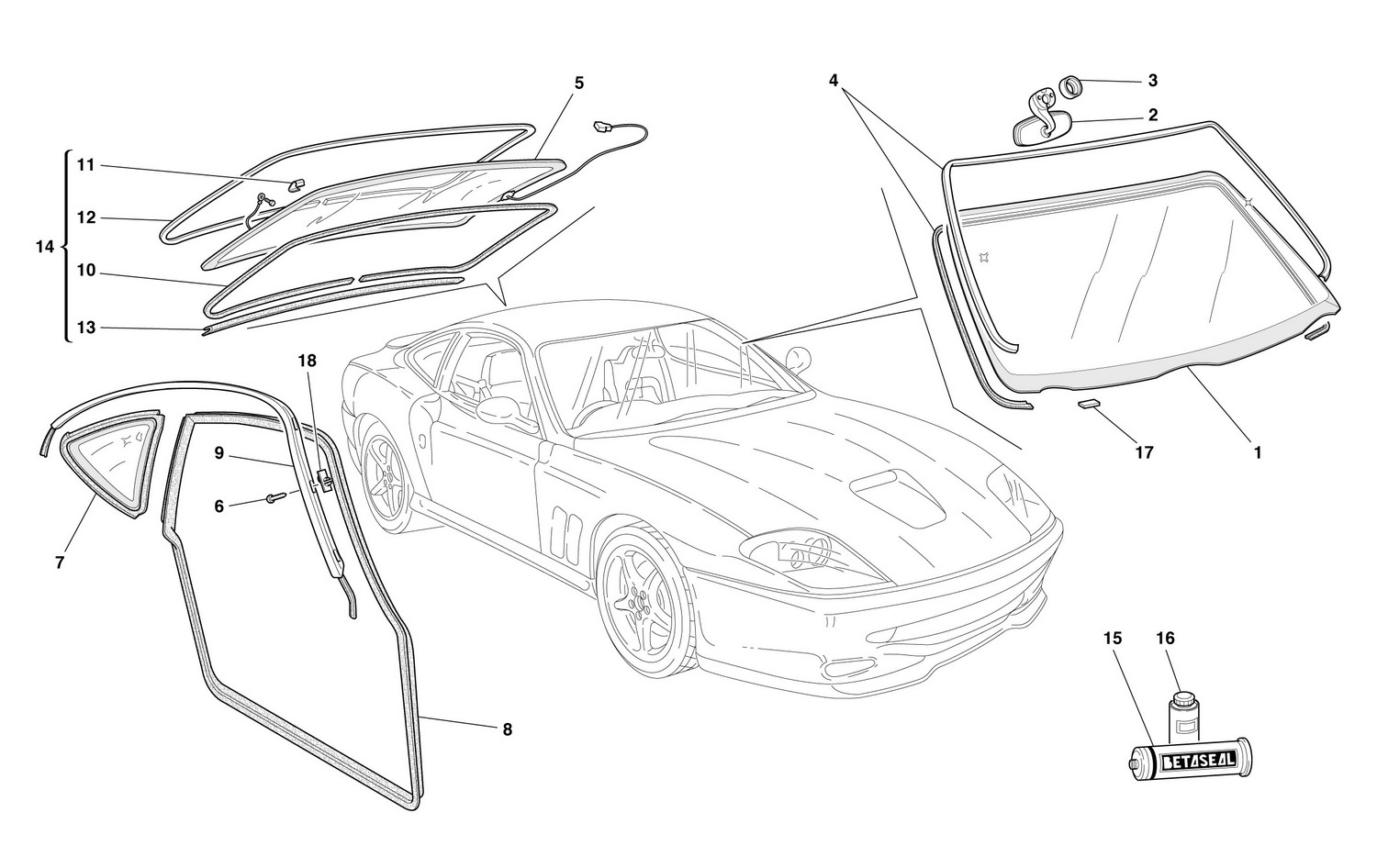 Schematic: Glasses And Gaskets