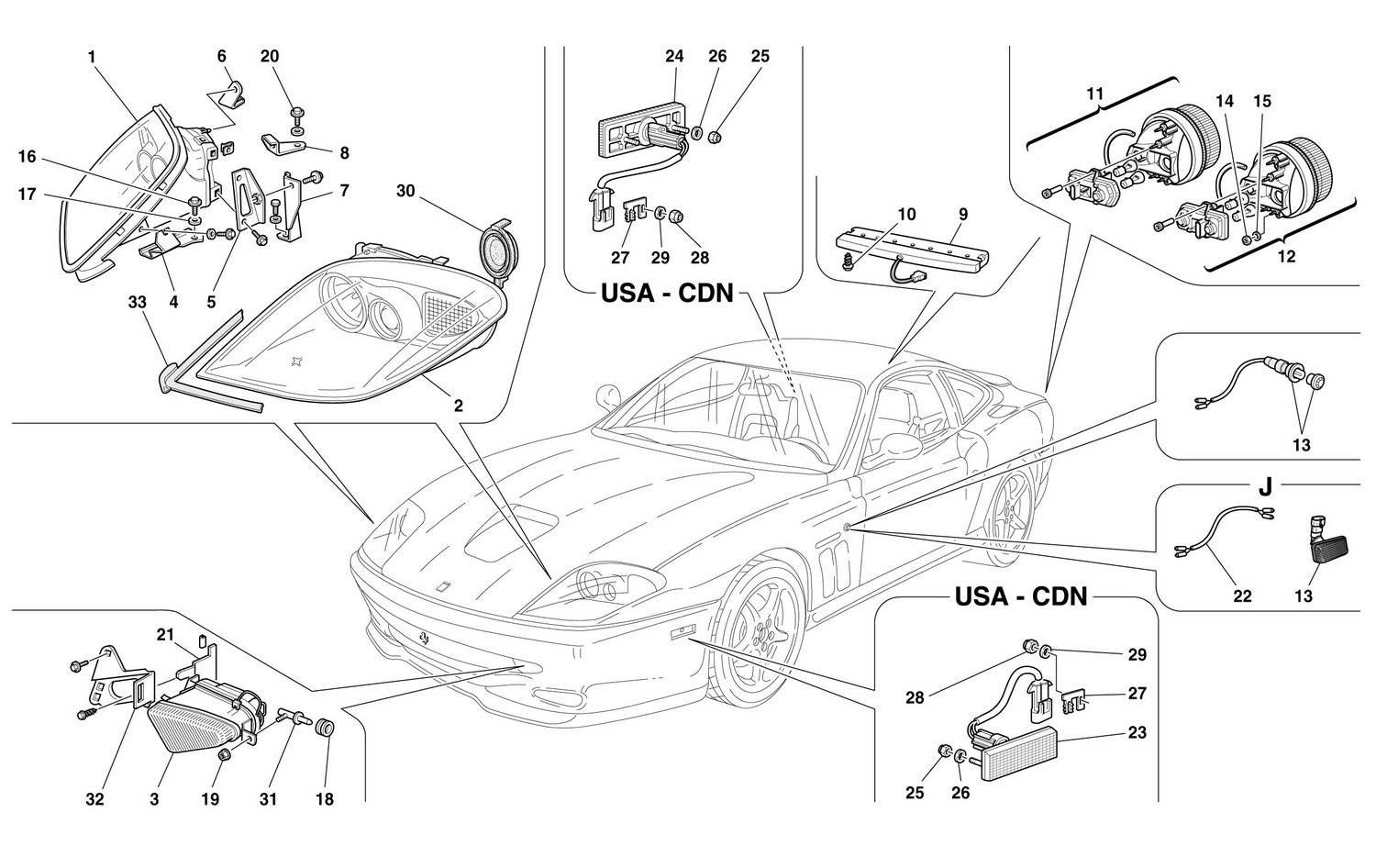 Schematic: Front And Rear Lights