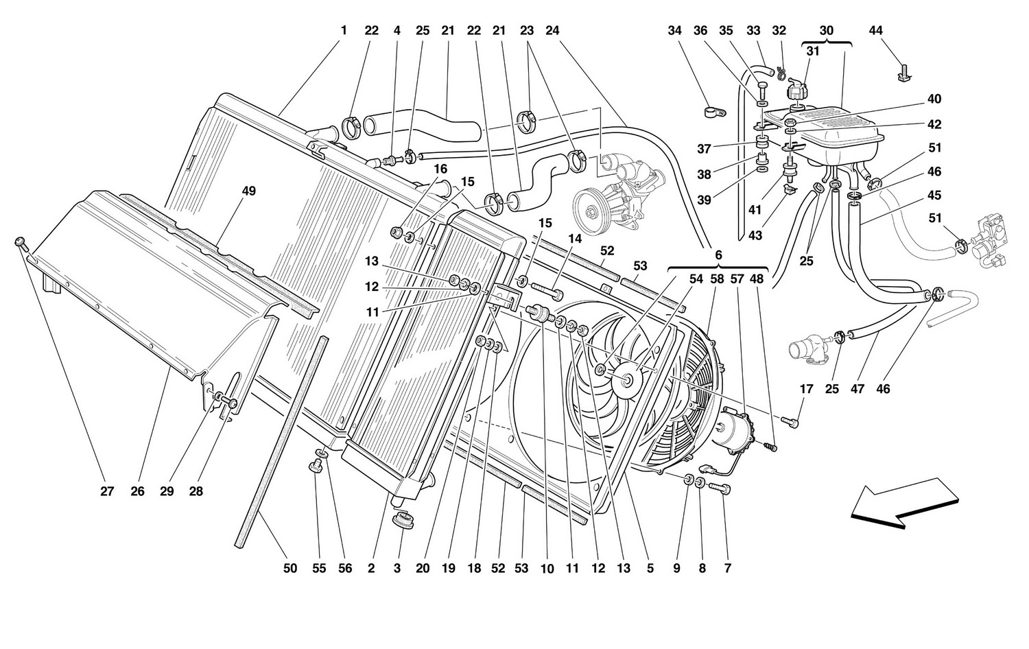 Schematic: Cooling System - Radiator And Nourice