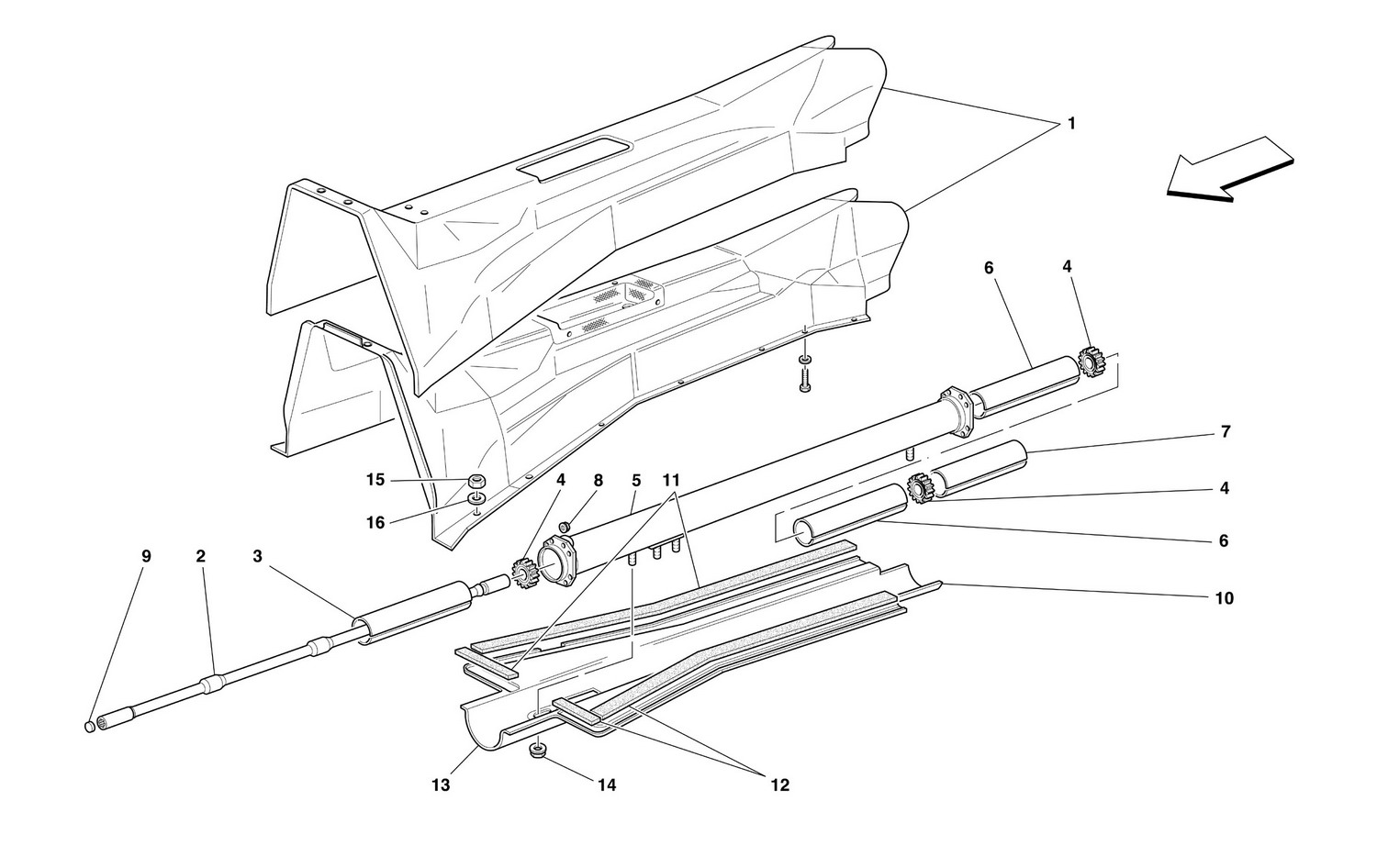 Schematic: Engine/Gearbox Connecting Tube And Insulation