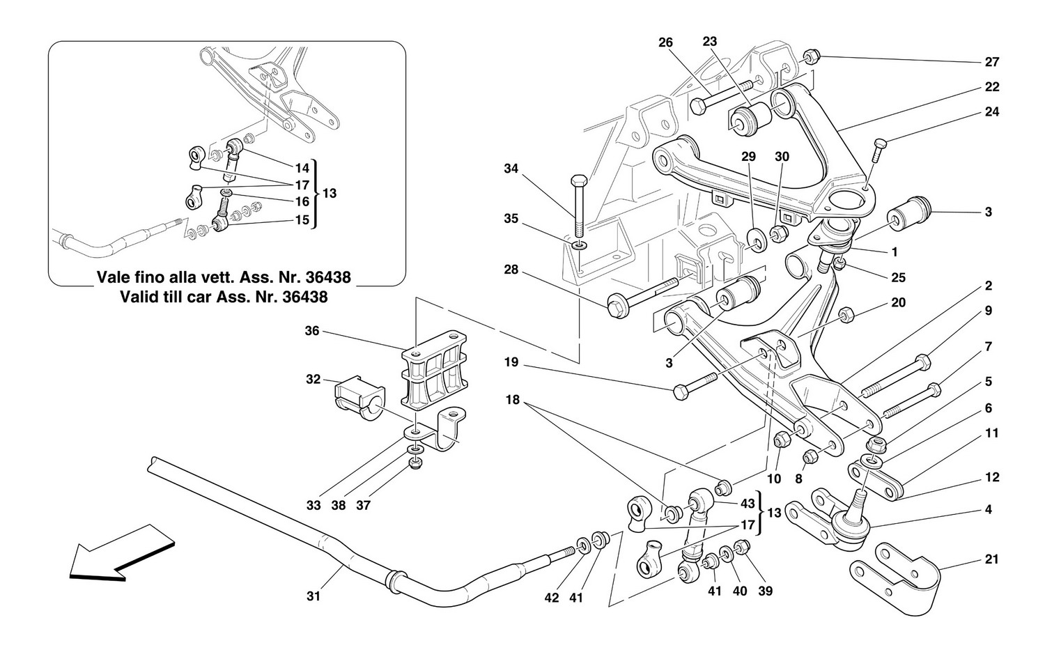 Schematic: Front Suspension - Wishbones And Stabilizer Bar