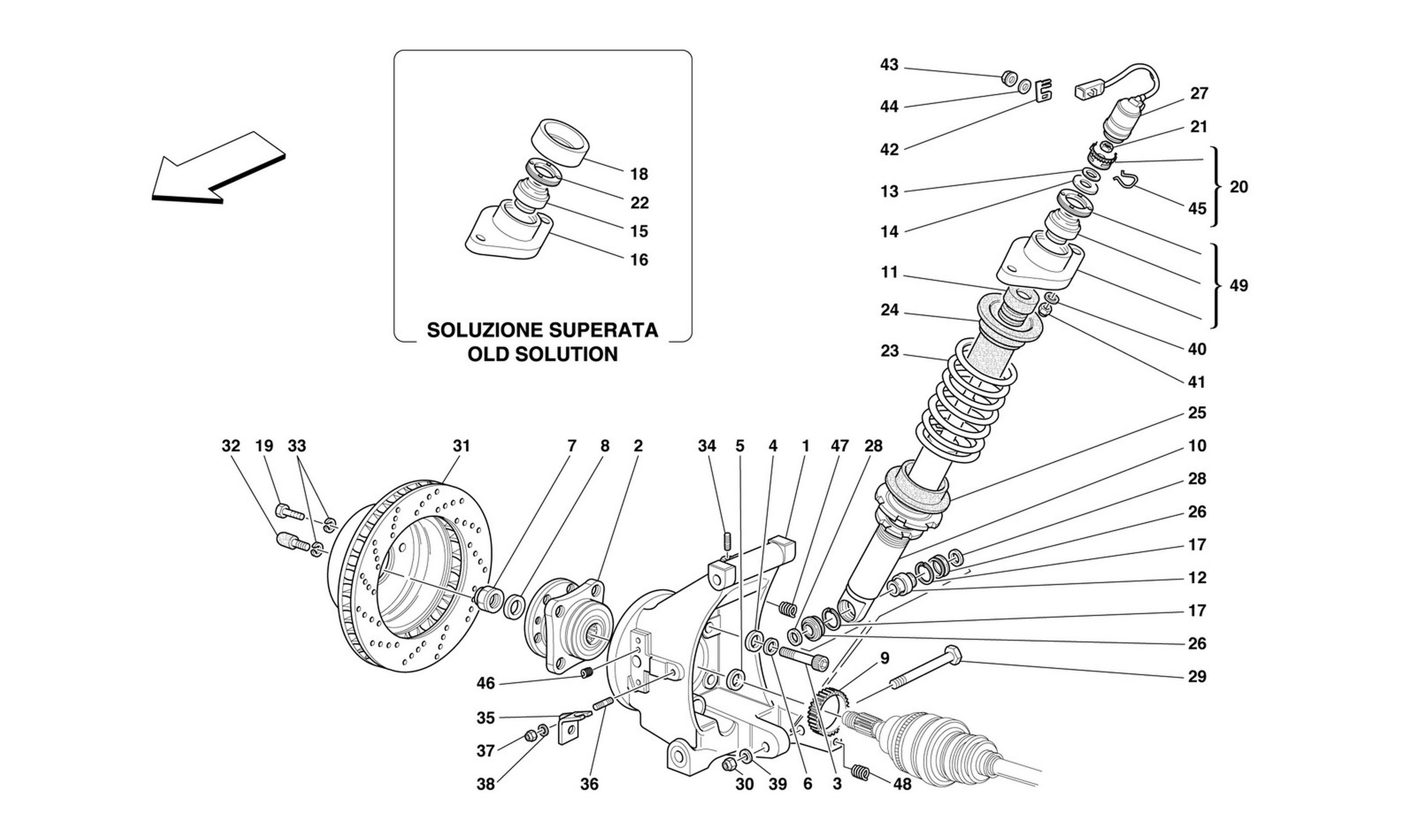 Schematic: Rear Suspension - Shock Absorber And Brake Disc