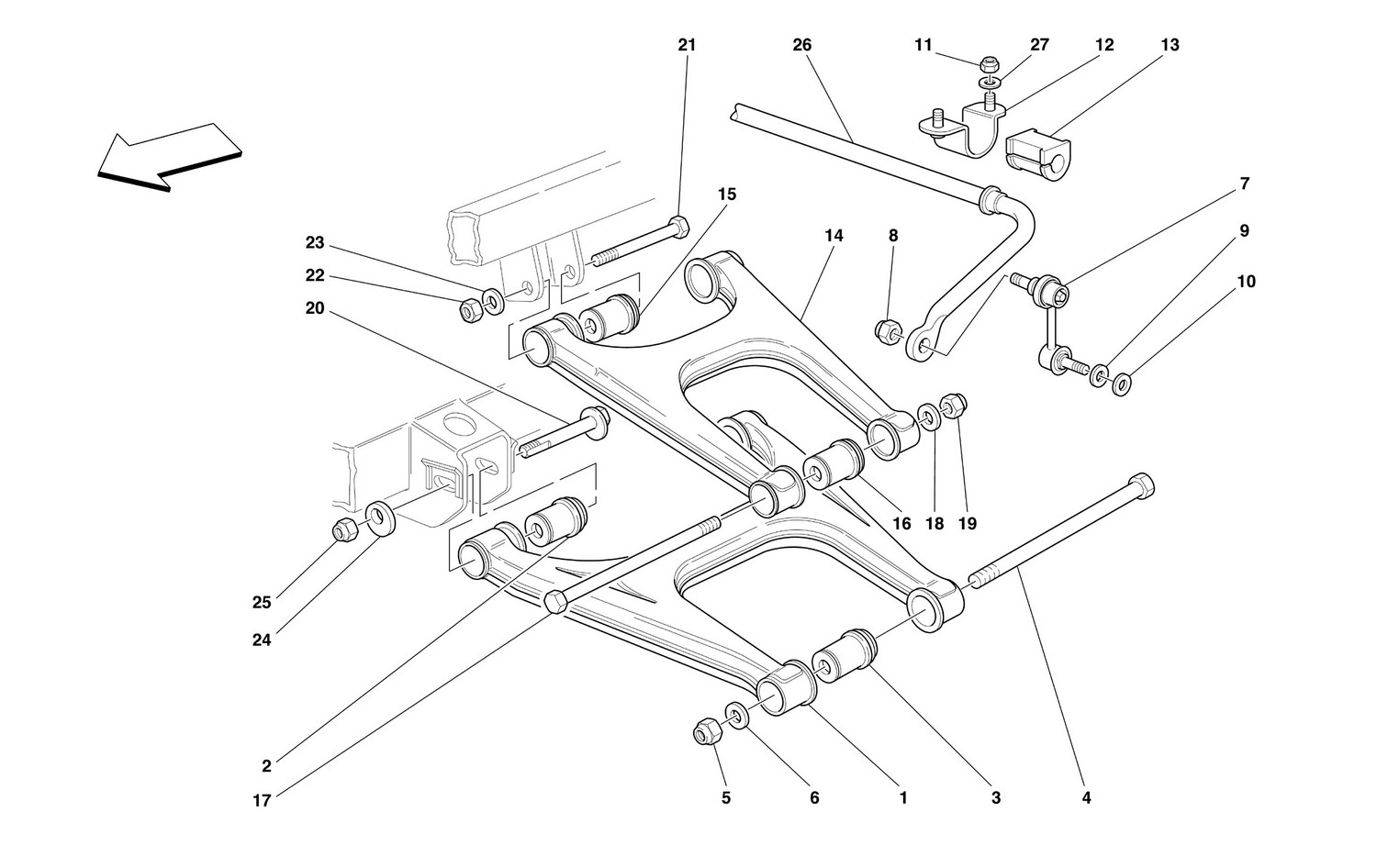 Schematic: Rear Suspension - Wishbones And Stabilizer Bar