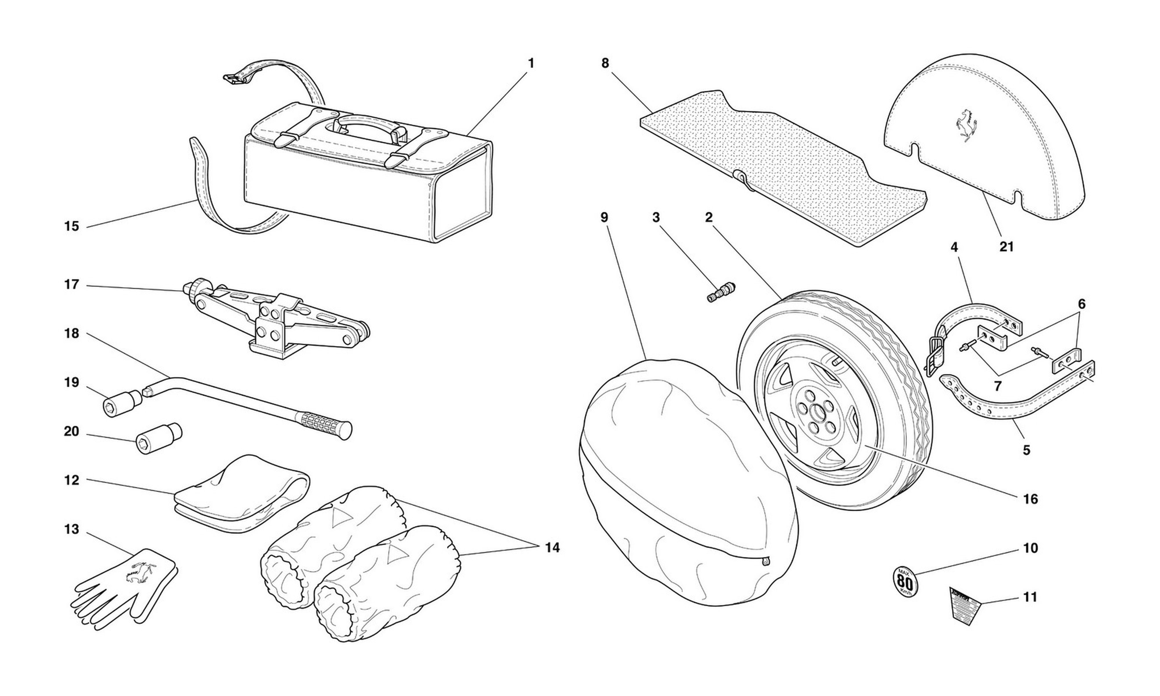 Schematic: Spare Wheel And Accessories
