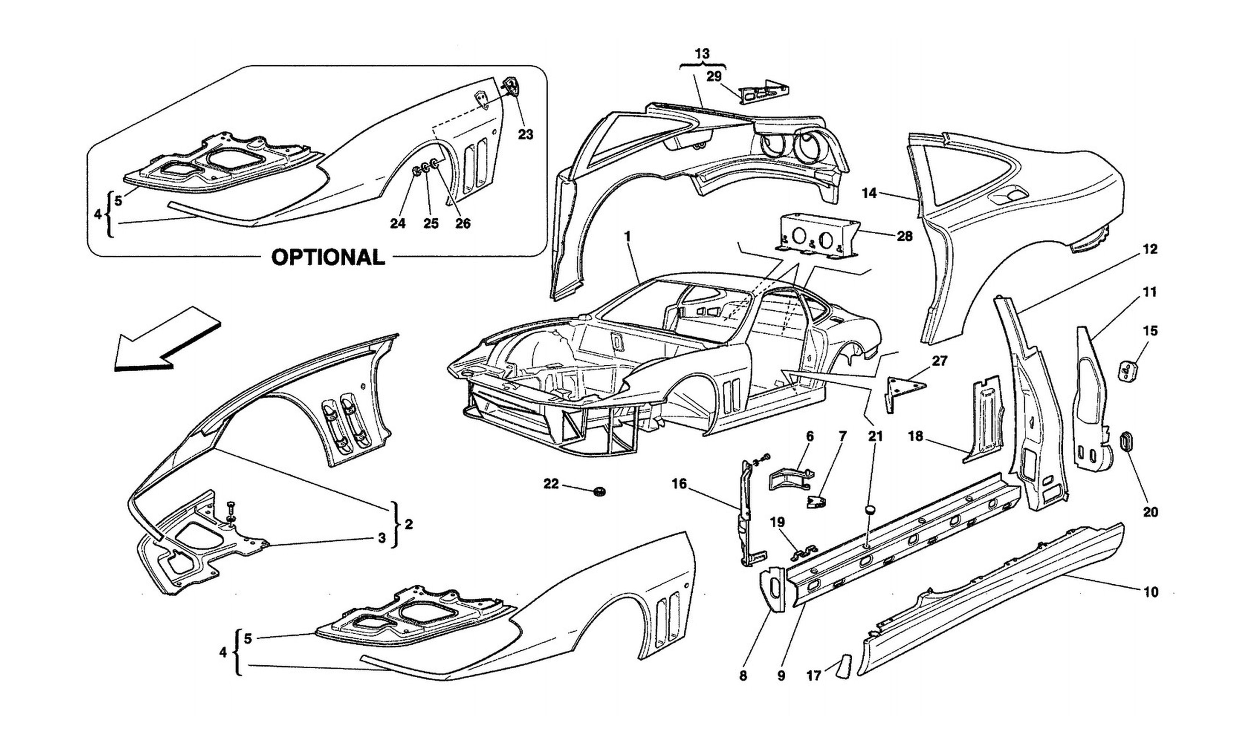 Schematic: Body - Outer Trims