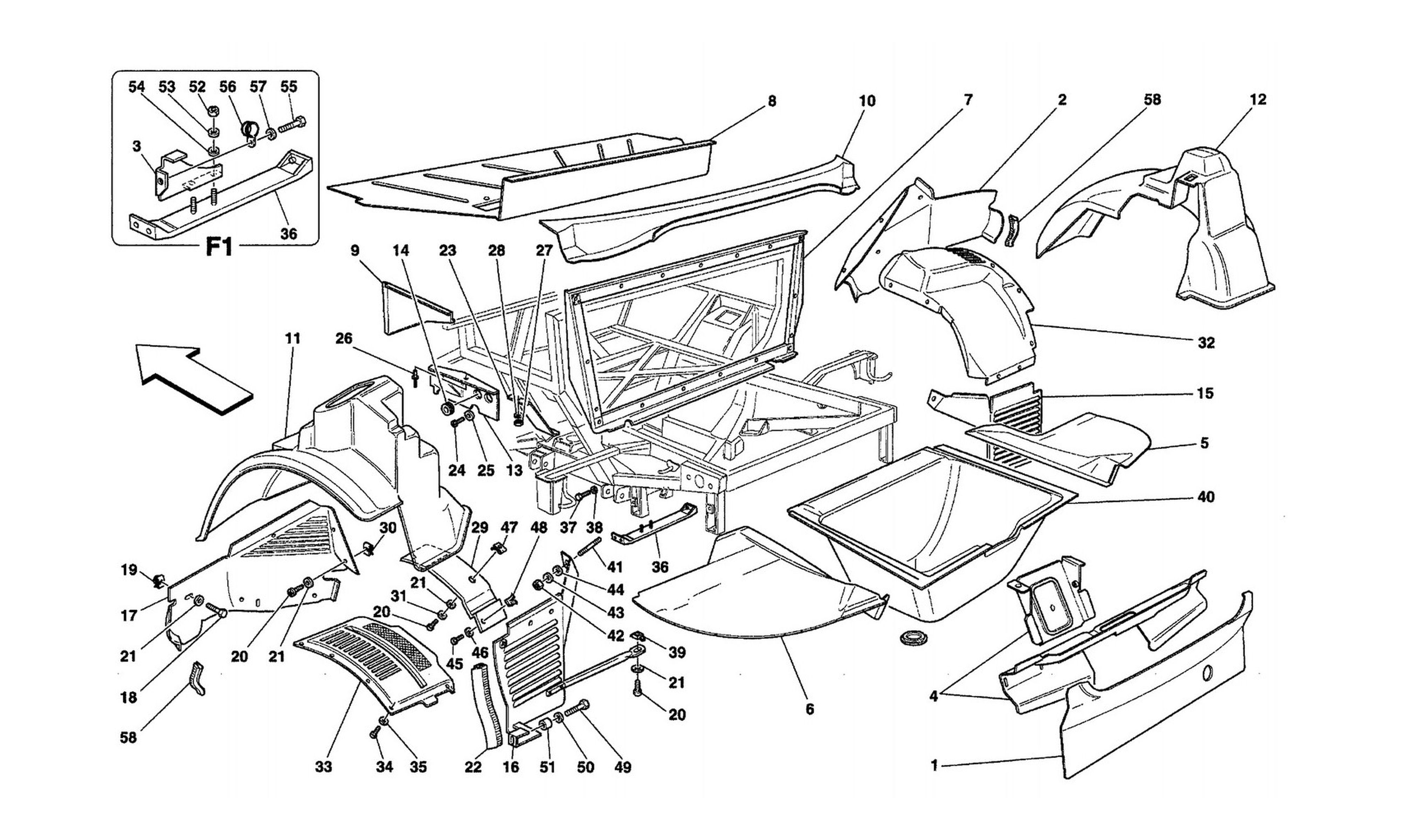 Schematic: Rear Structures And Components