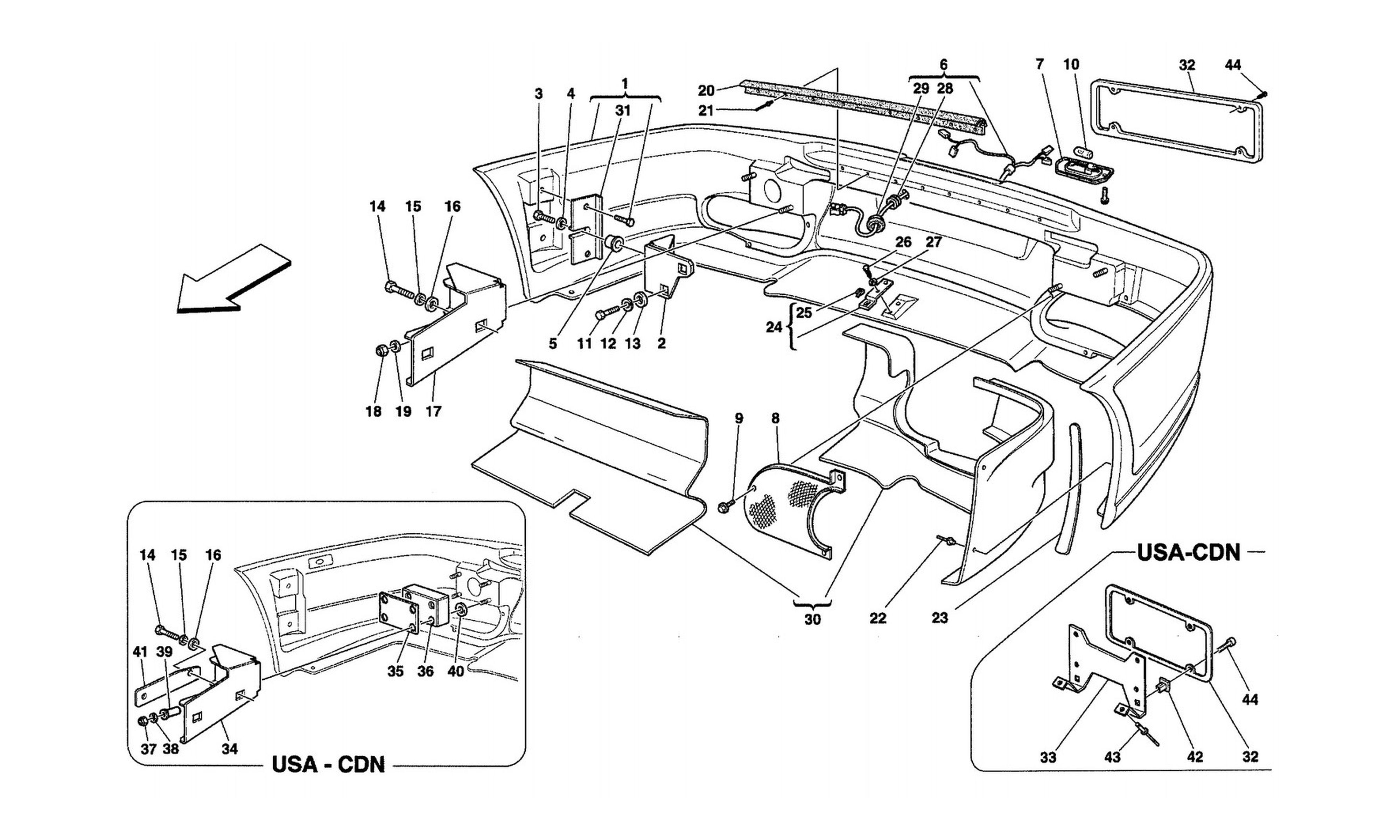 Schematic: Rear Bumper