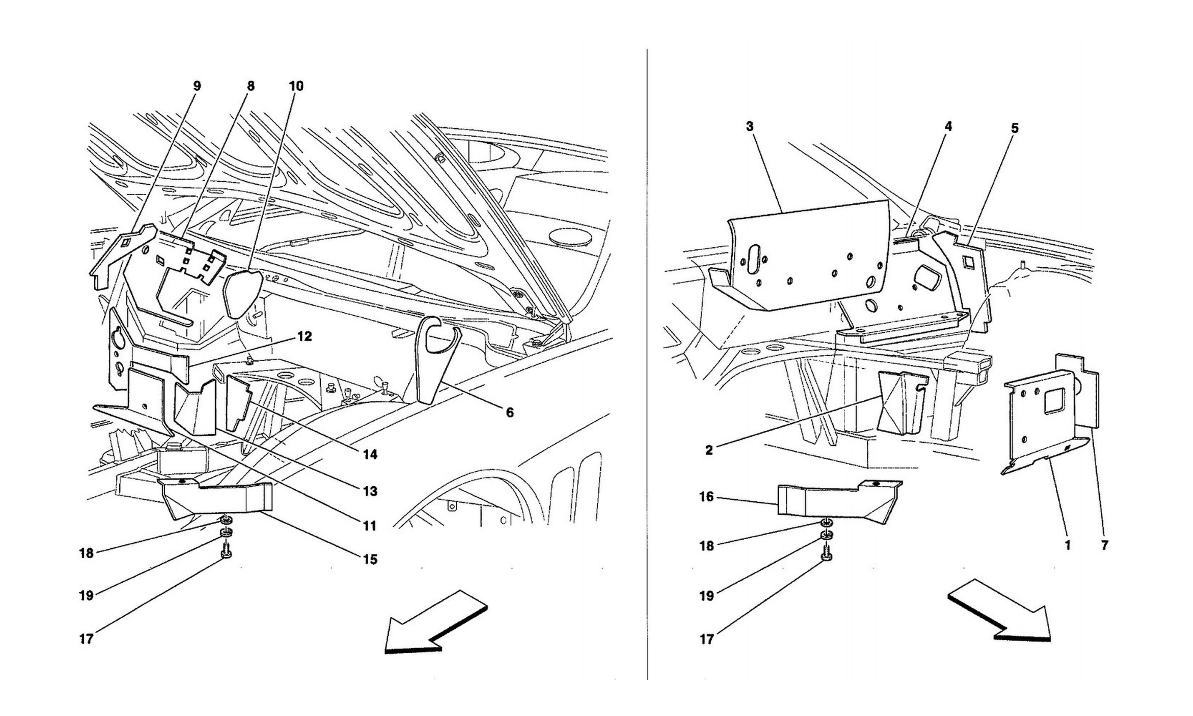 Schematic: Engine Compartment Fire-Proof Insulations - Rhd