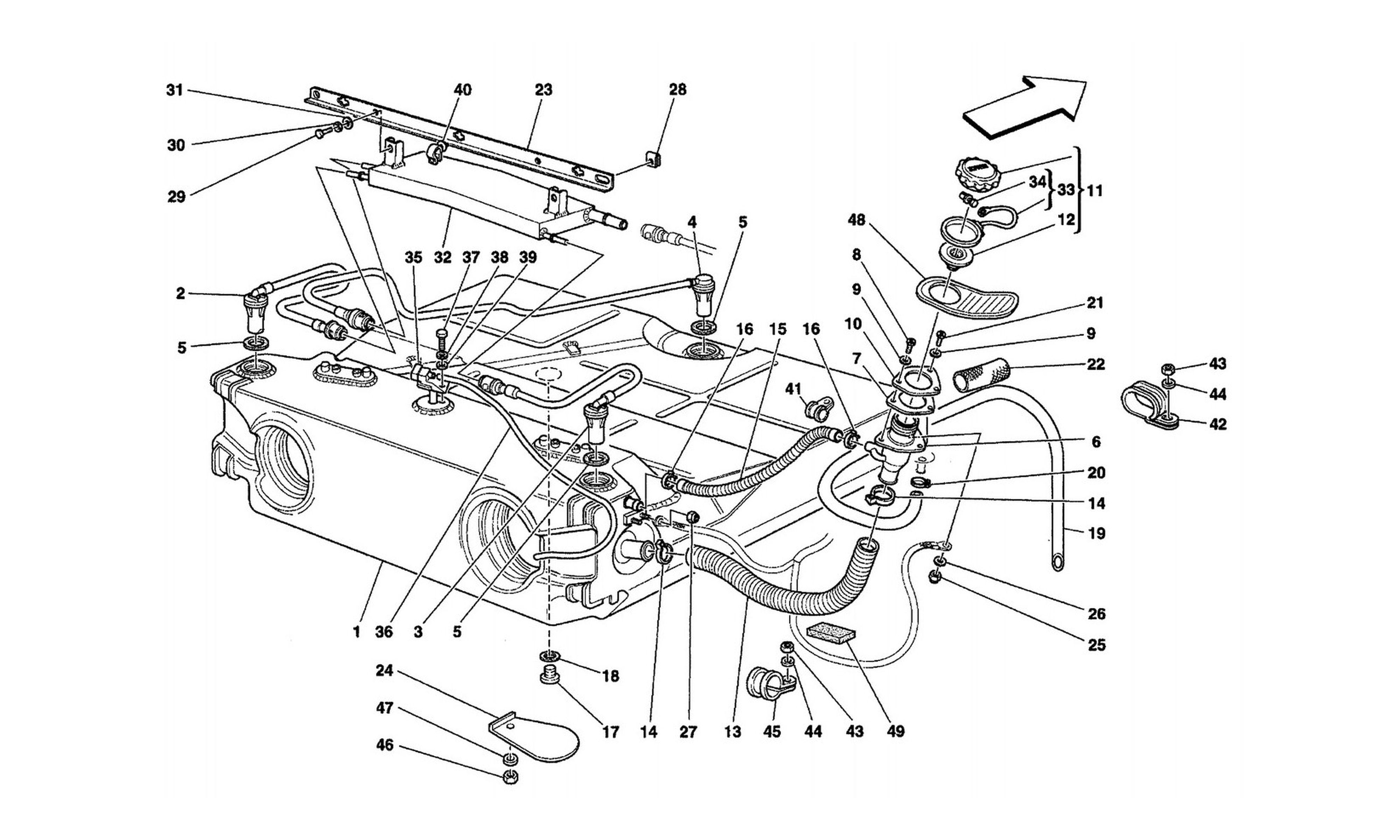 Schematic: Fuel Tank - Union And Piping -Not For Usa And Cdn