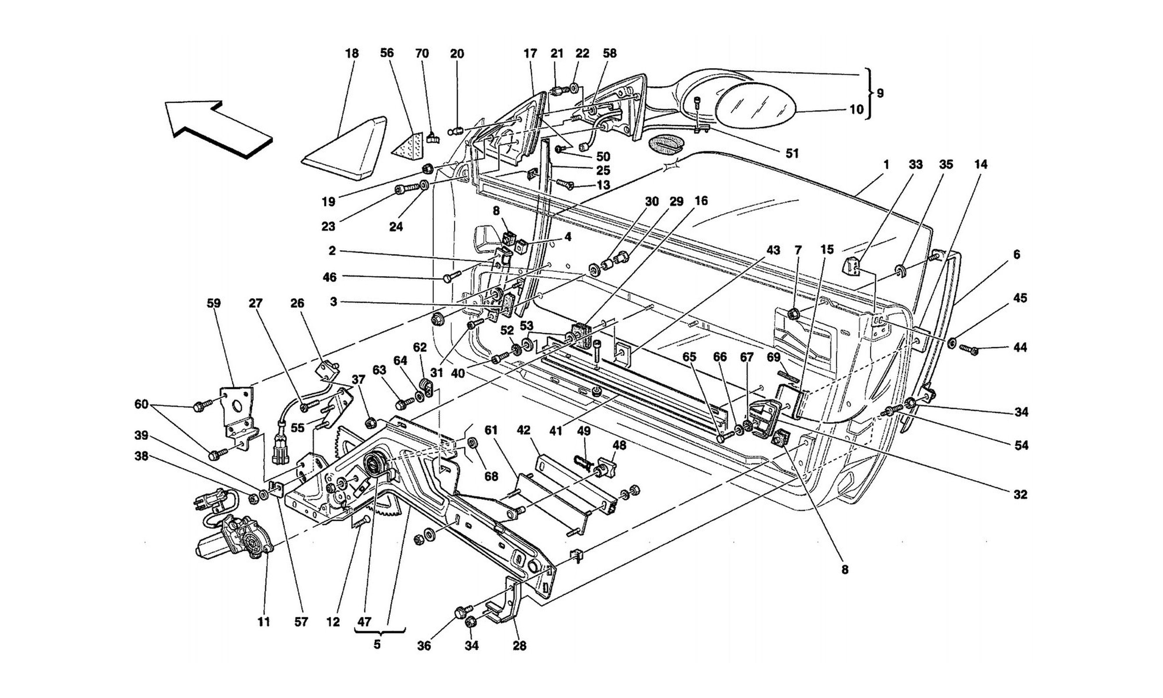 Schematic: Doors - Power Window And Rearview Mirror