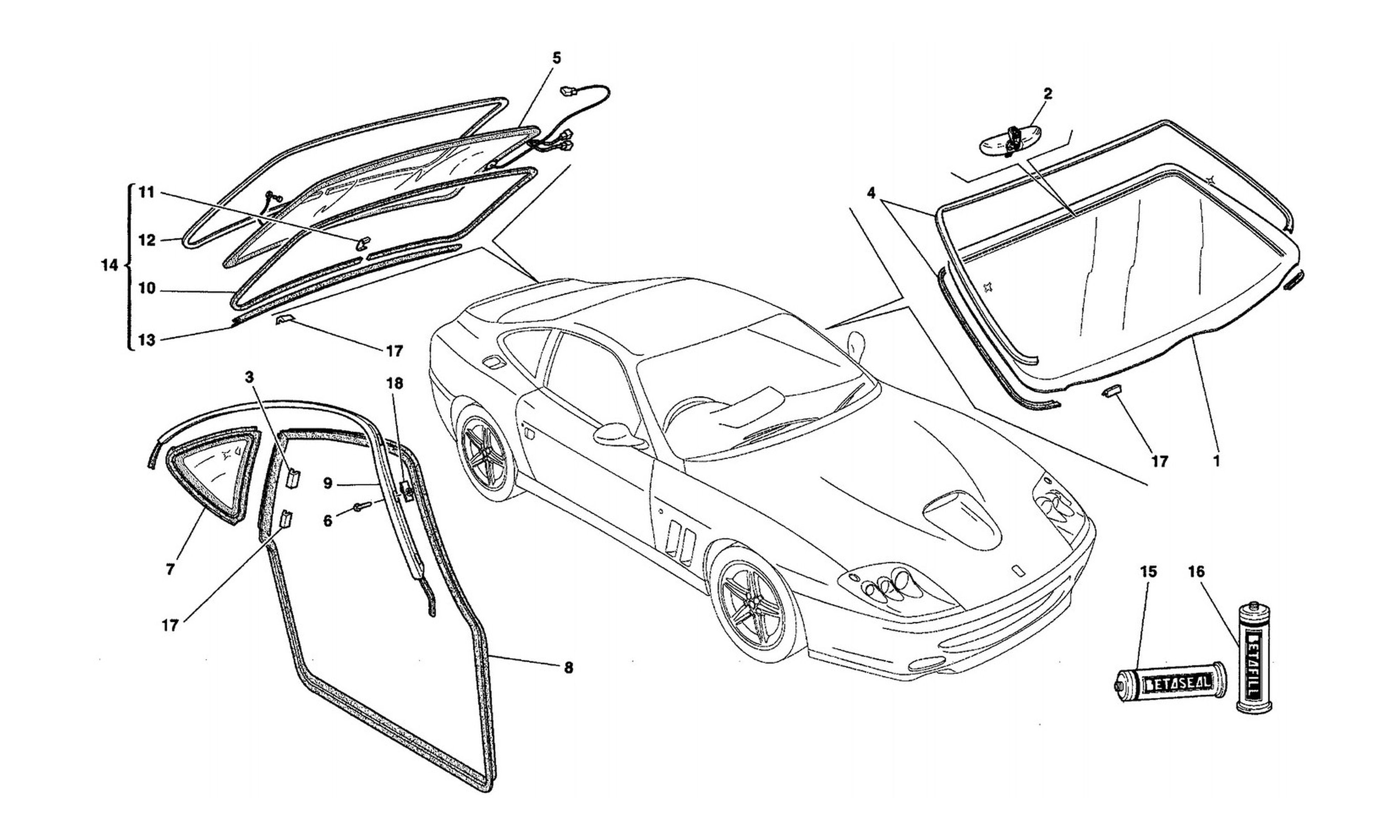 Schematic: Glasses And Gaskets