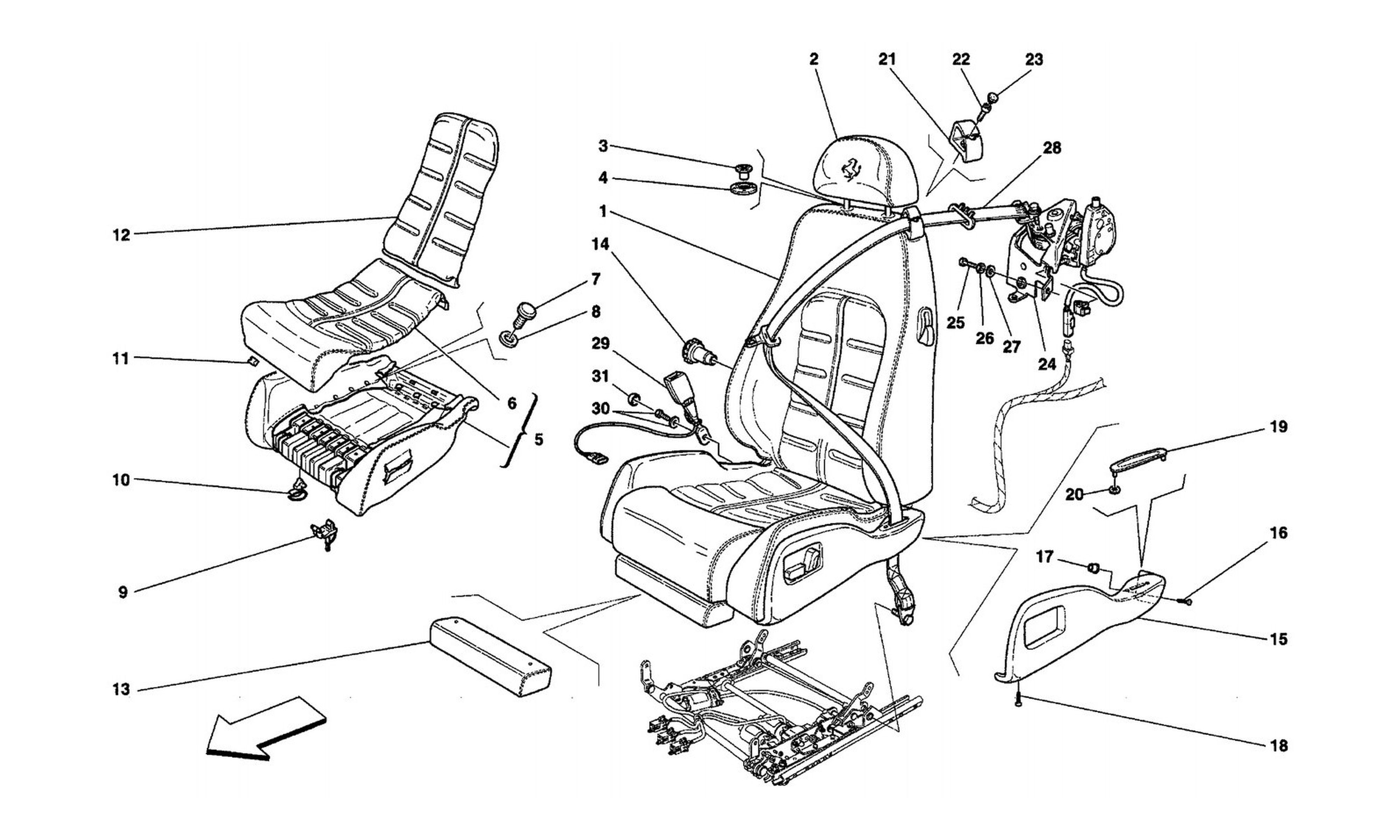 Schematic: Electrical Seat - Safety Belts