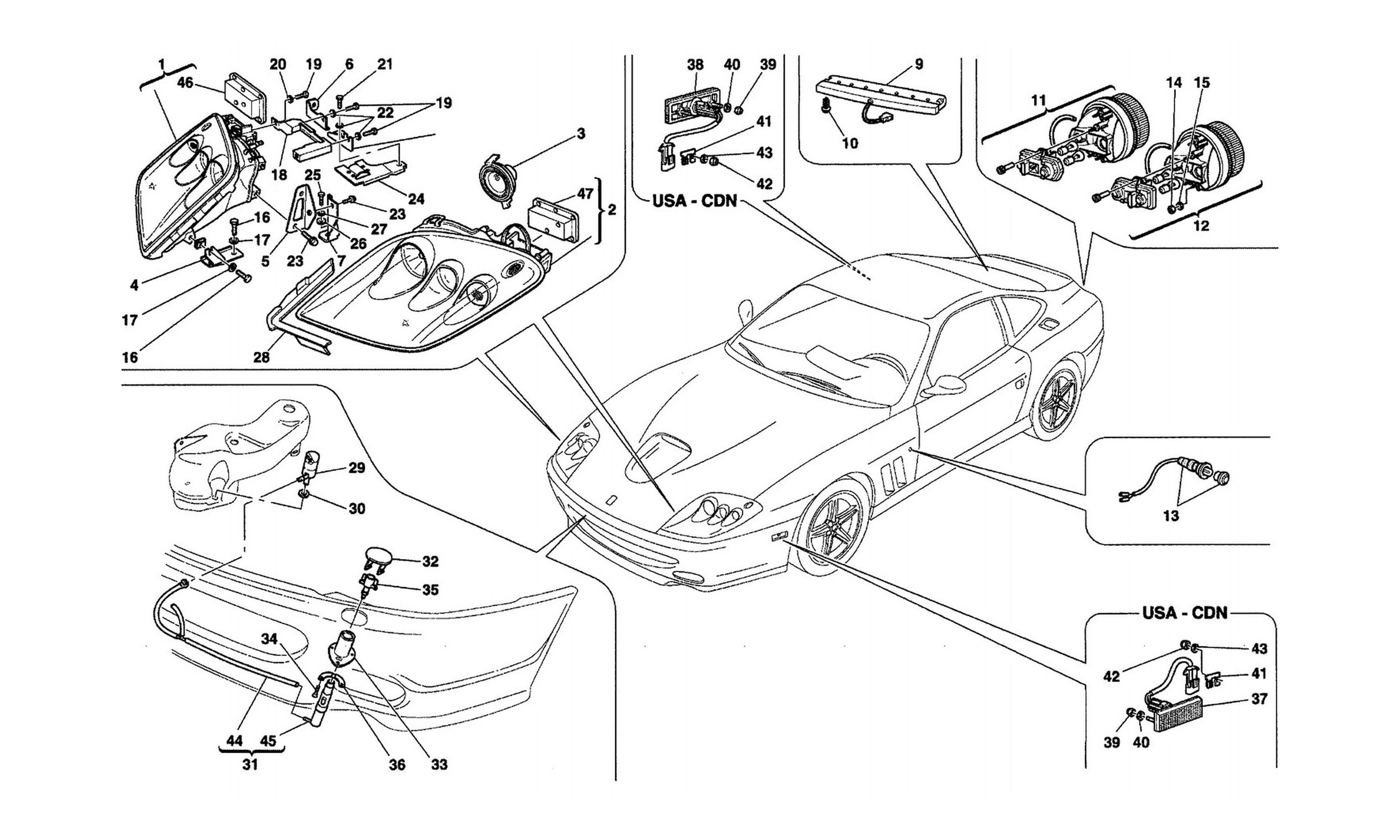 Schematic: Front And Rear Lights