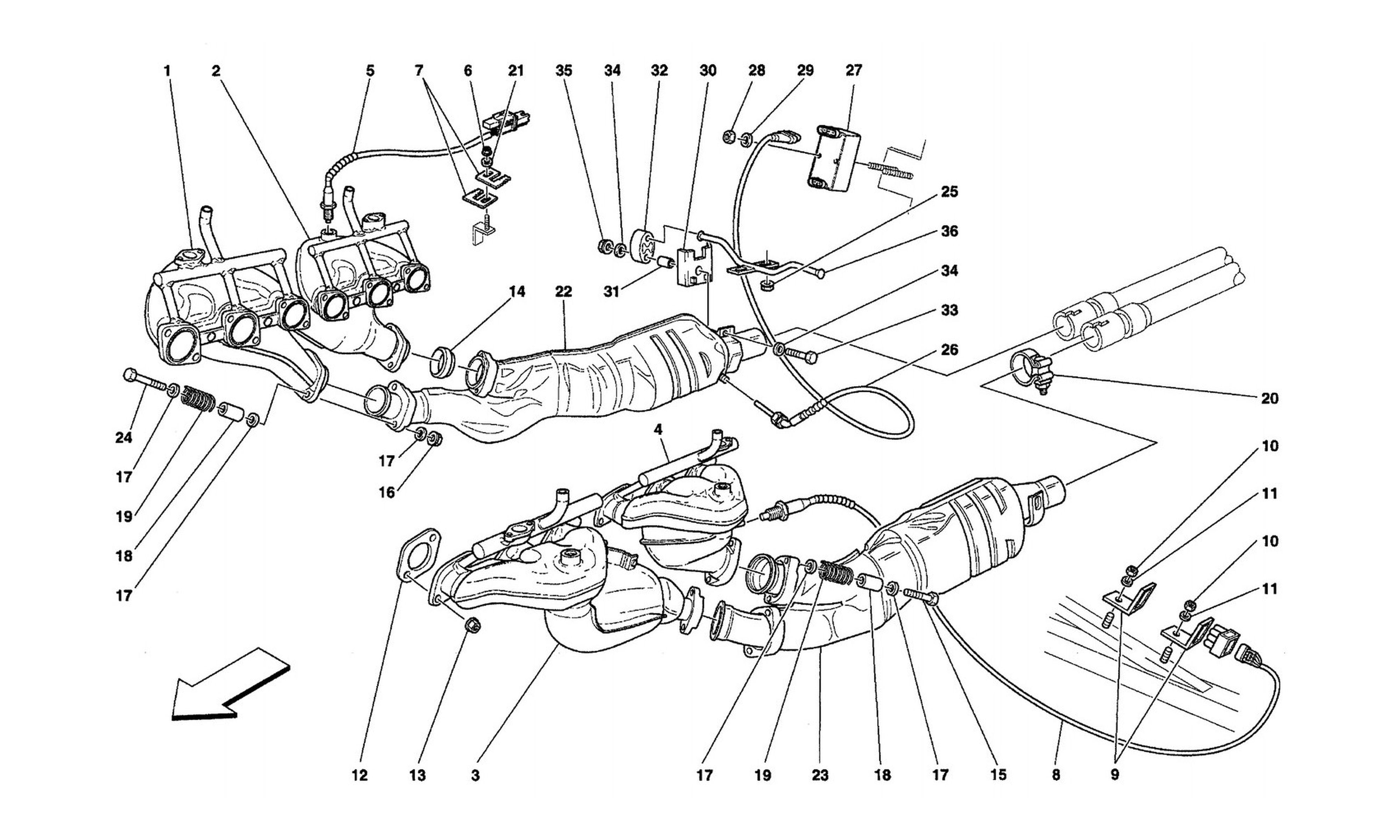 Schematic: Front Exhaust System