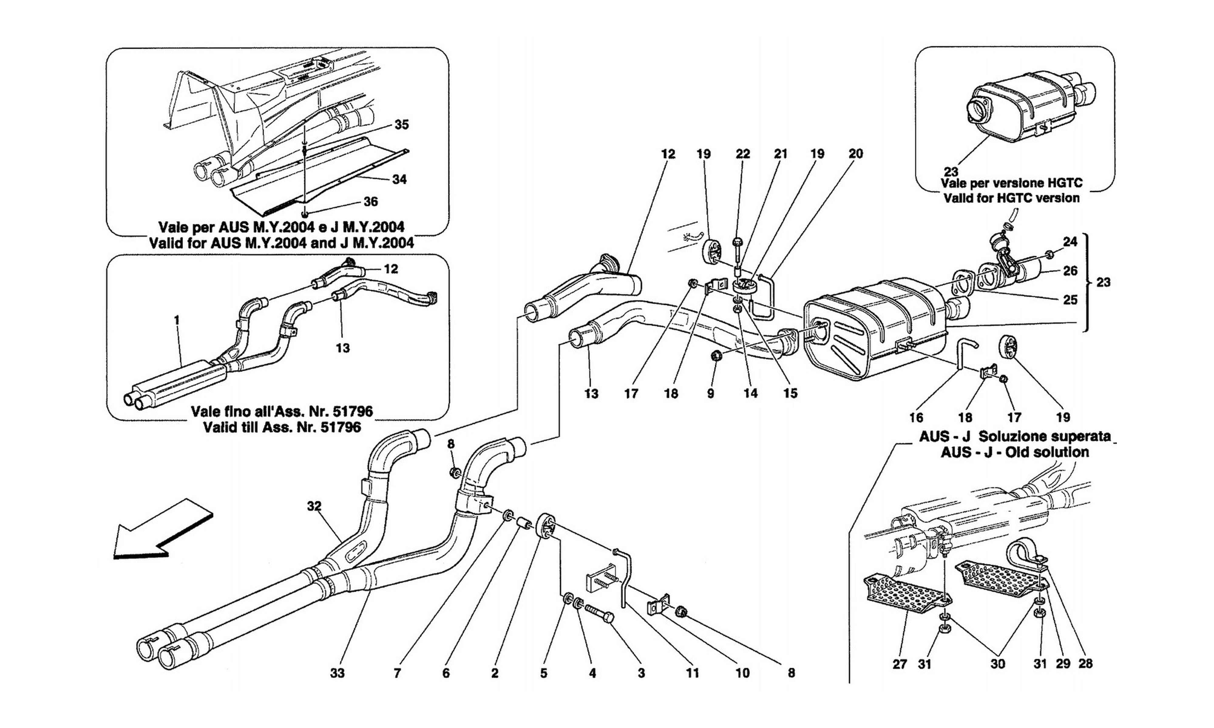 Schematic: Rear Exhaust System