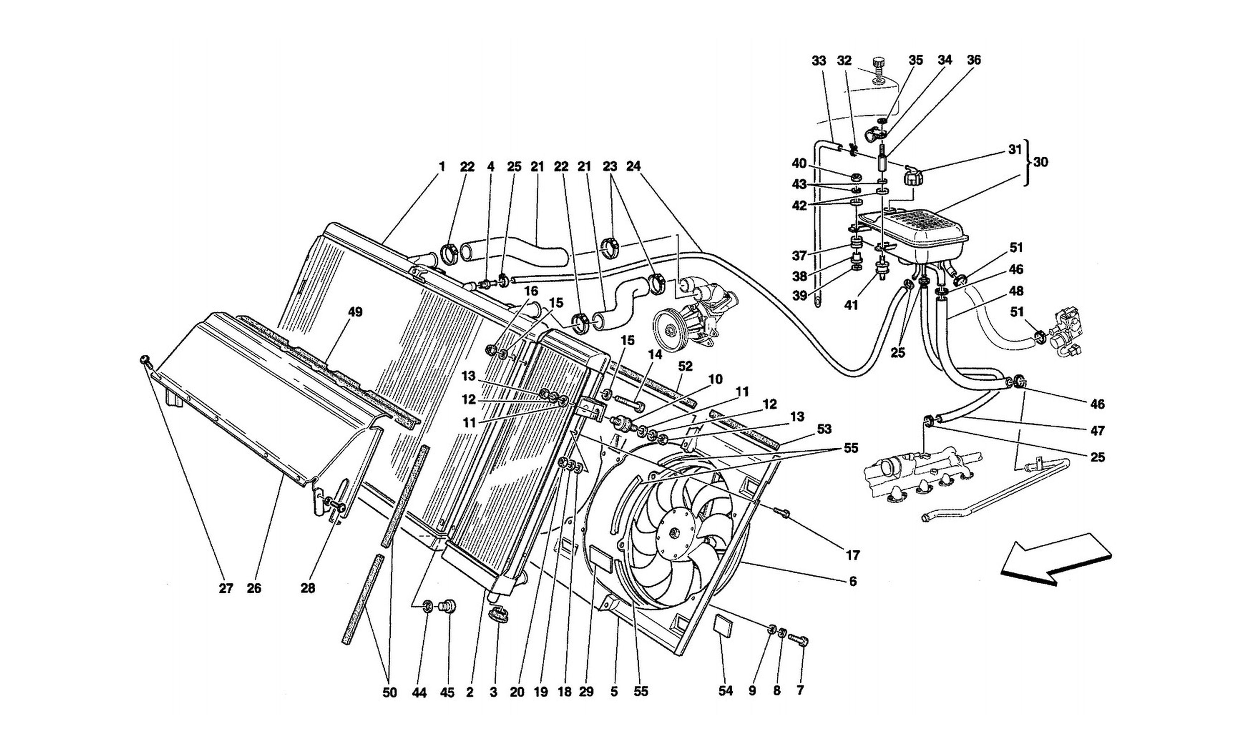 Schematic: Cooling System - Radiator And Nourice