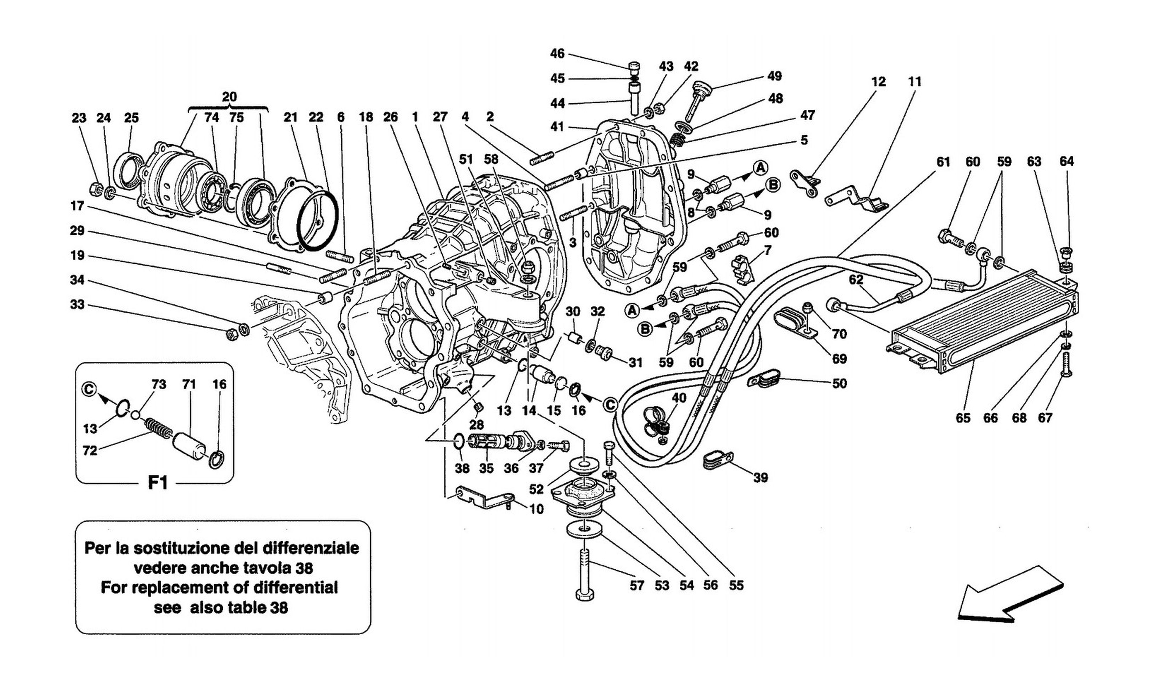 Schematic: Differential Carrier And Clutch Cooling Radiator