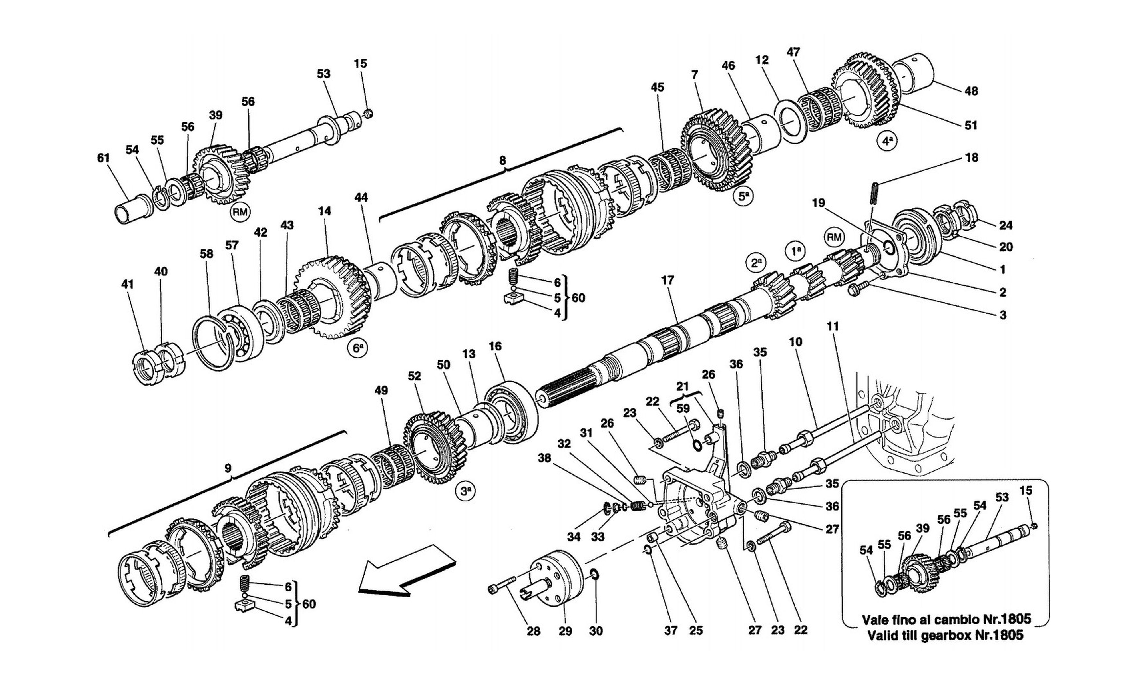 Schematic: Main Shaft Gears And Clutch Oil Pump