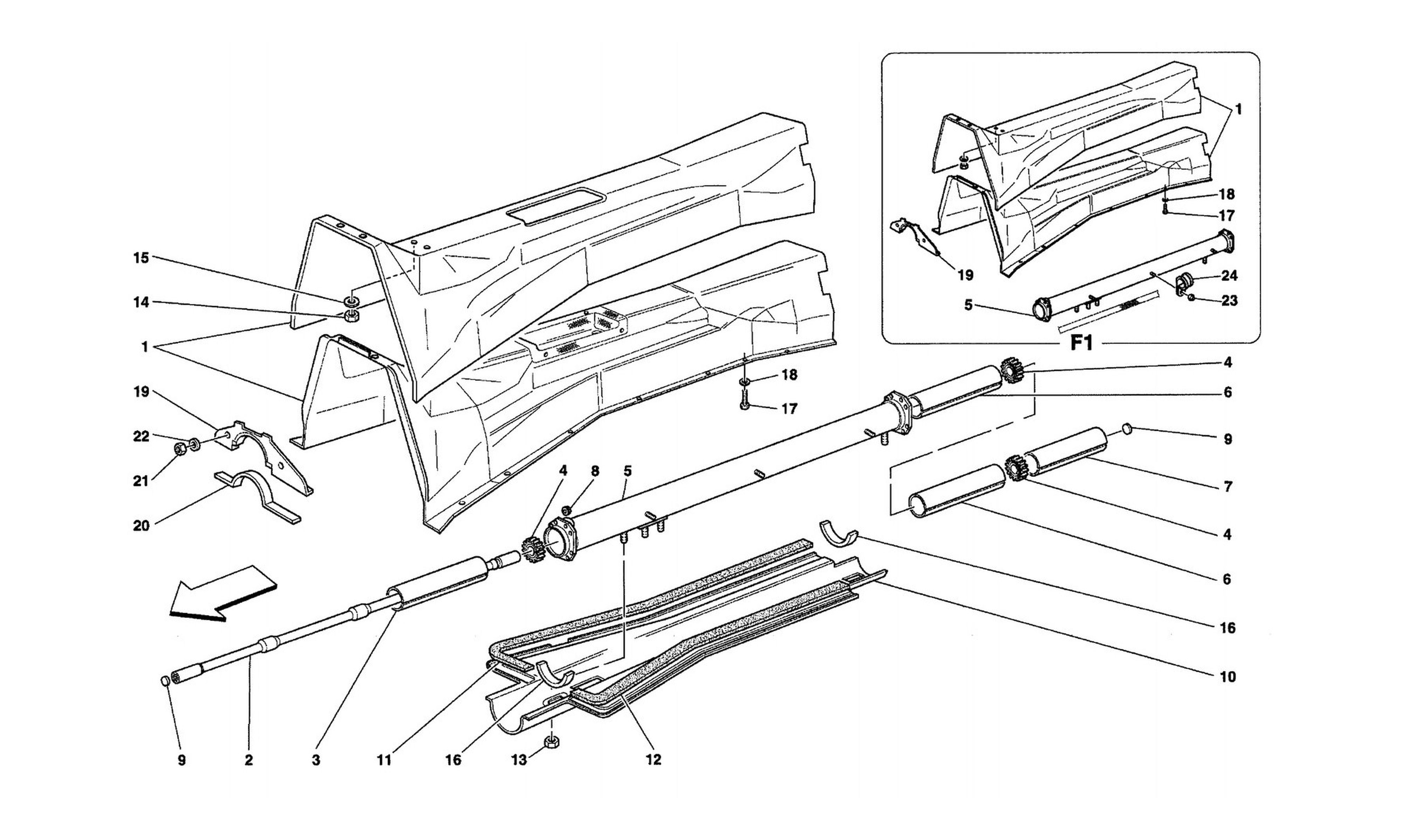 Schematic: Engine/Gearbox Connecting Tube And Insulation