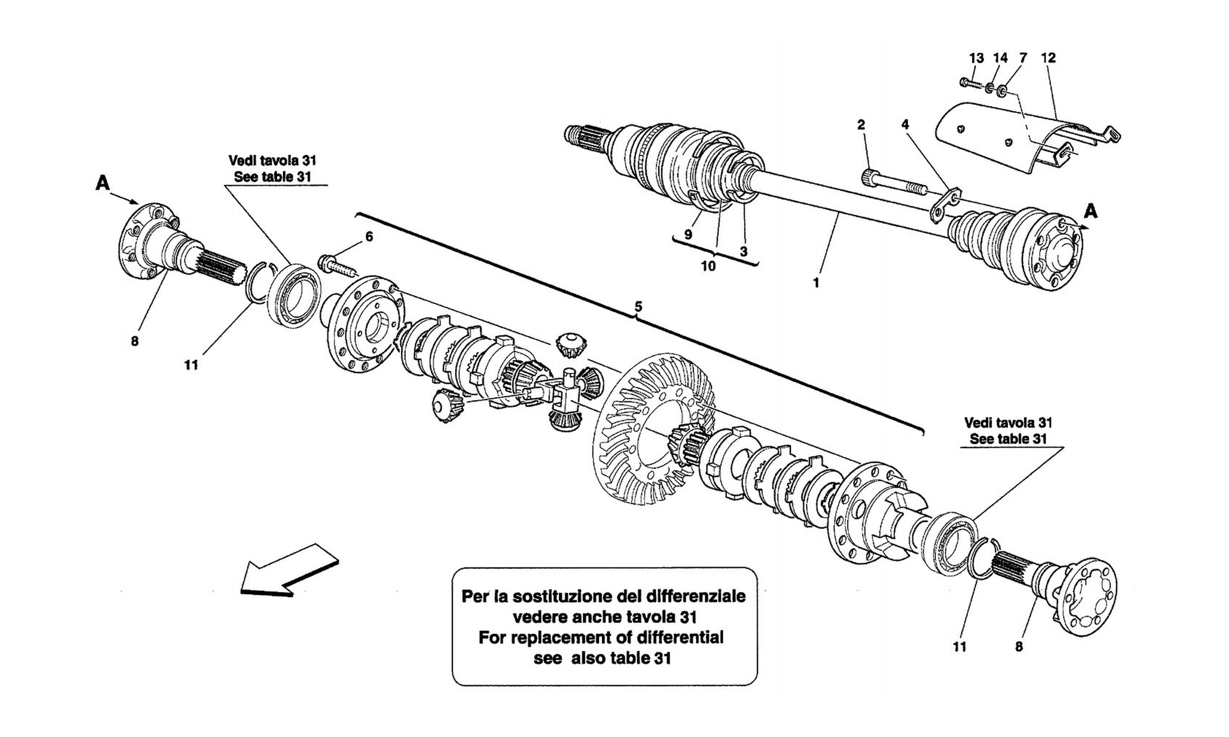 Schematic: Differential And Axle Shafts