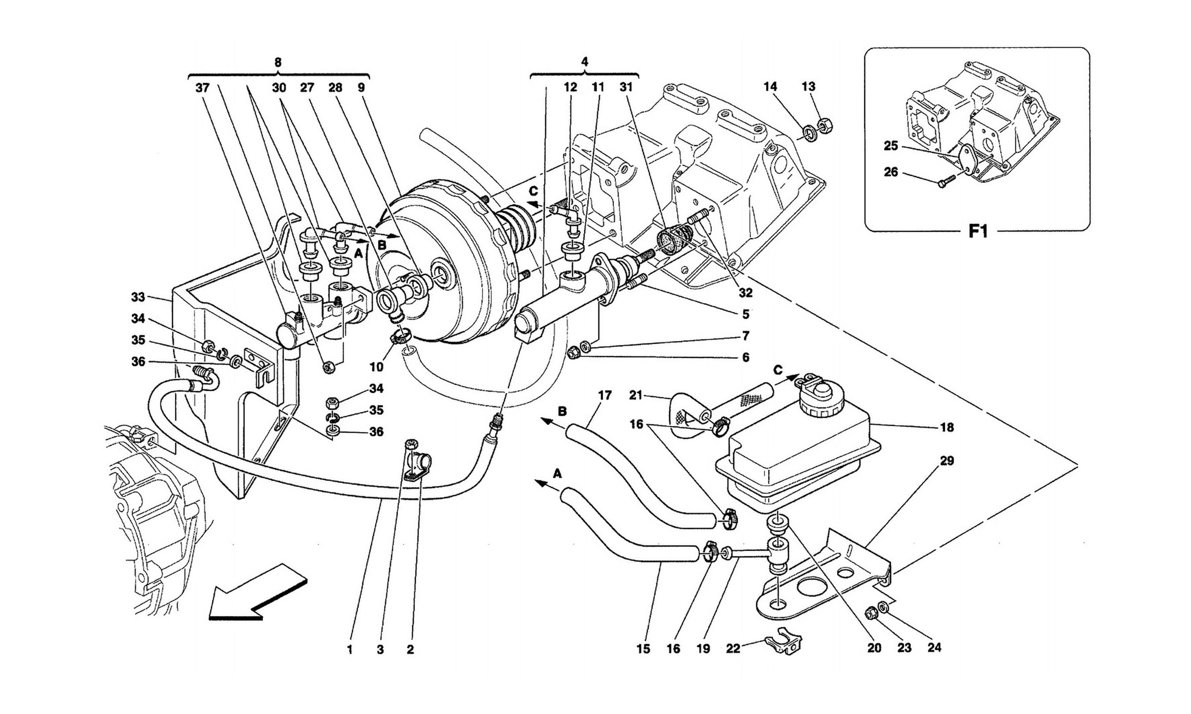 Schematic: Brake And Clutch Hydraulic System