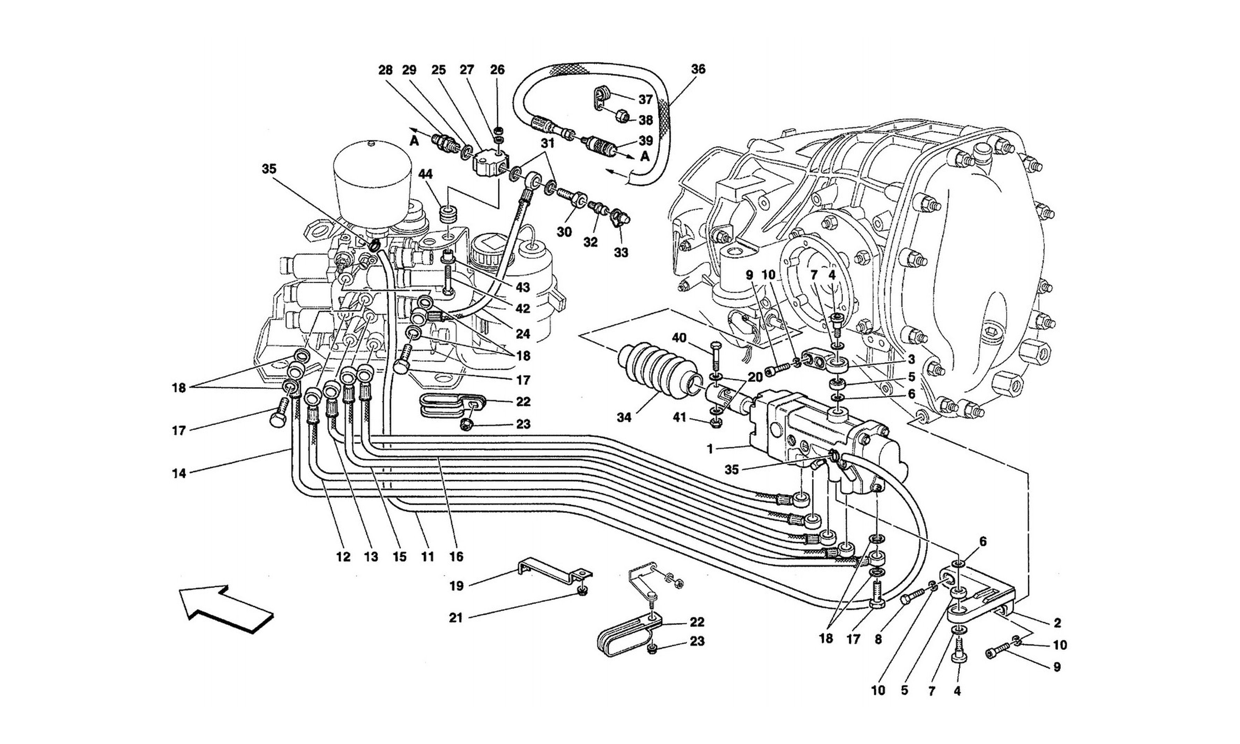 Schematic: F1 Clutch Hydraulic Control -Valid For F1-