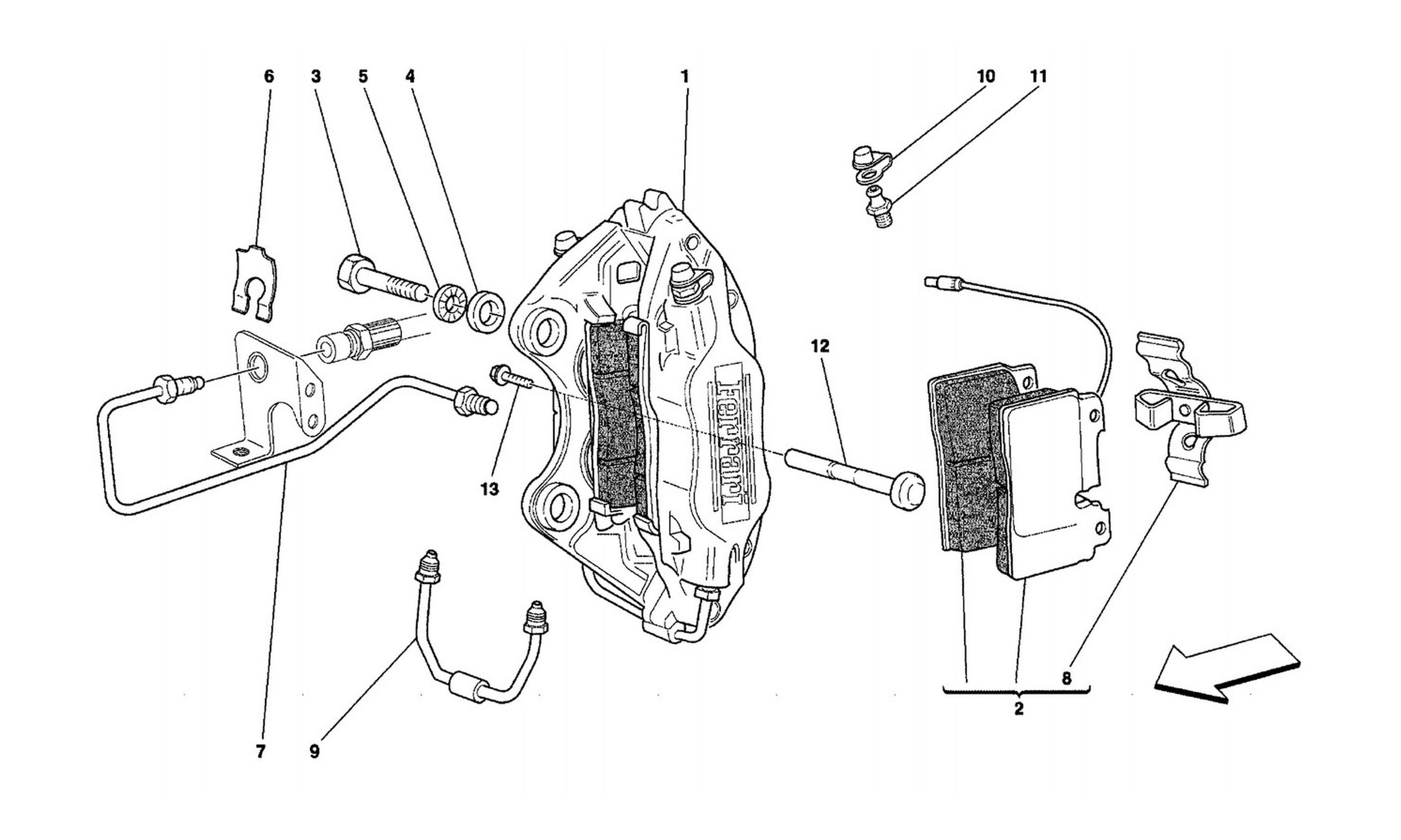 Schematic: Caliper For Front Brakes