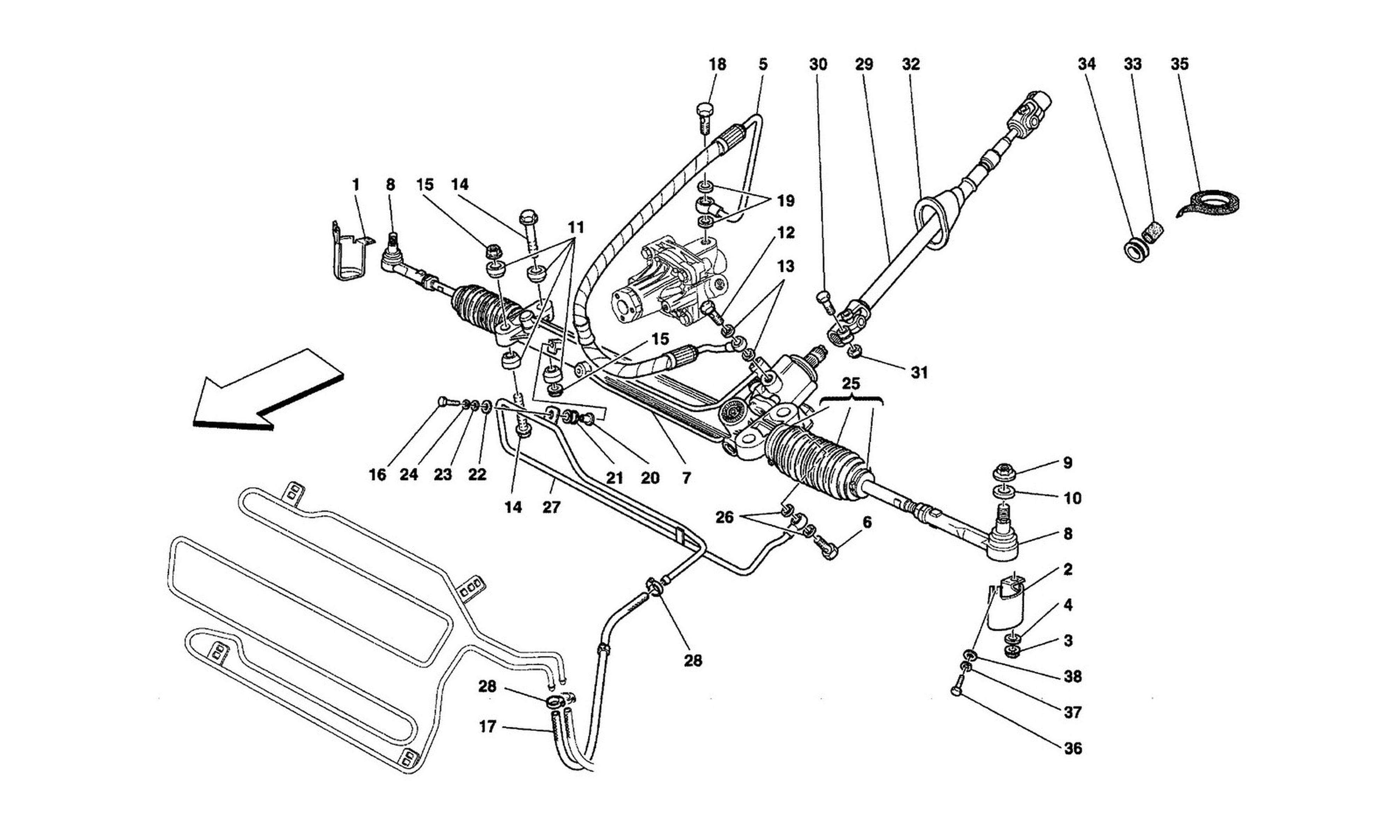 Schematic: Hydraulic Steering Box