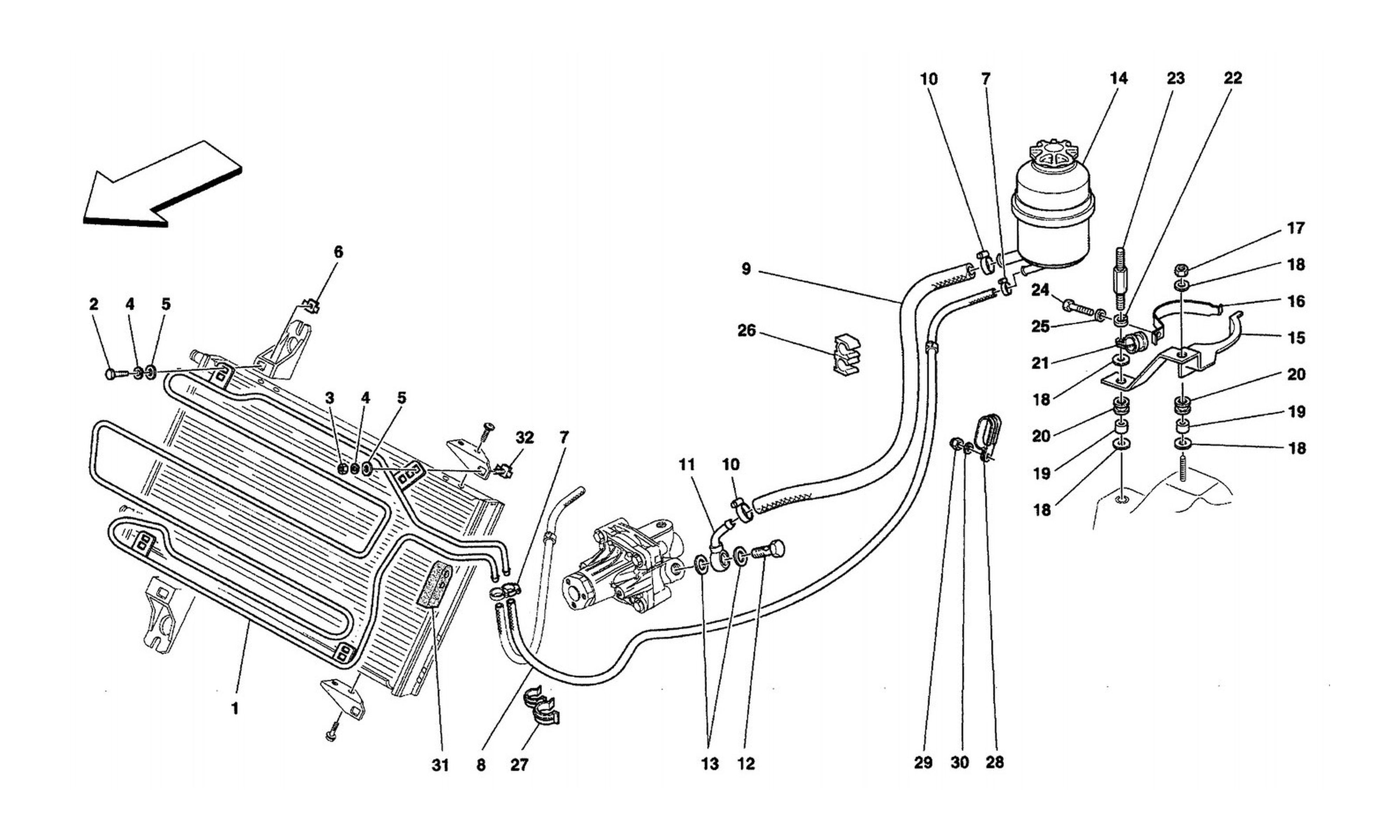 Schematic: Oil Tank For Servosteering And Serpentine