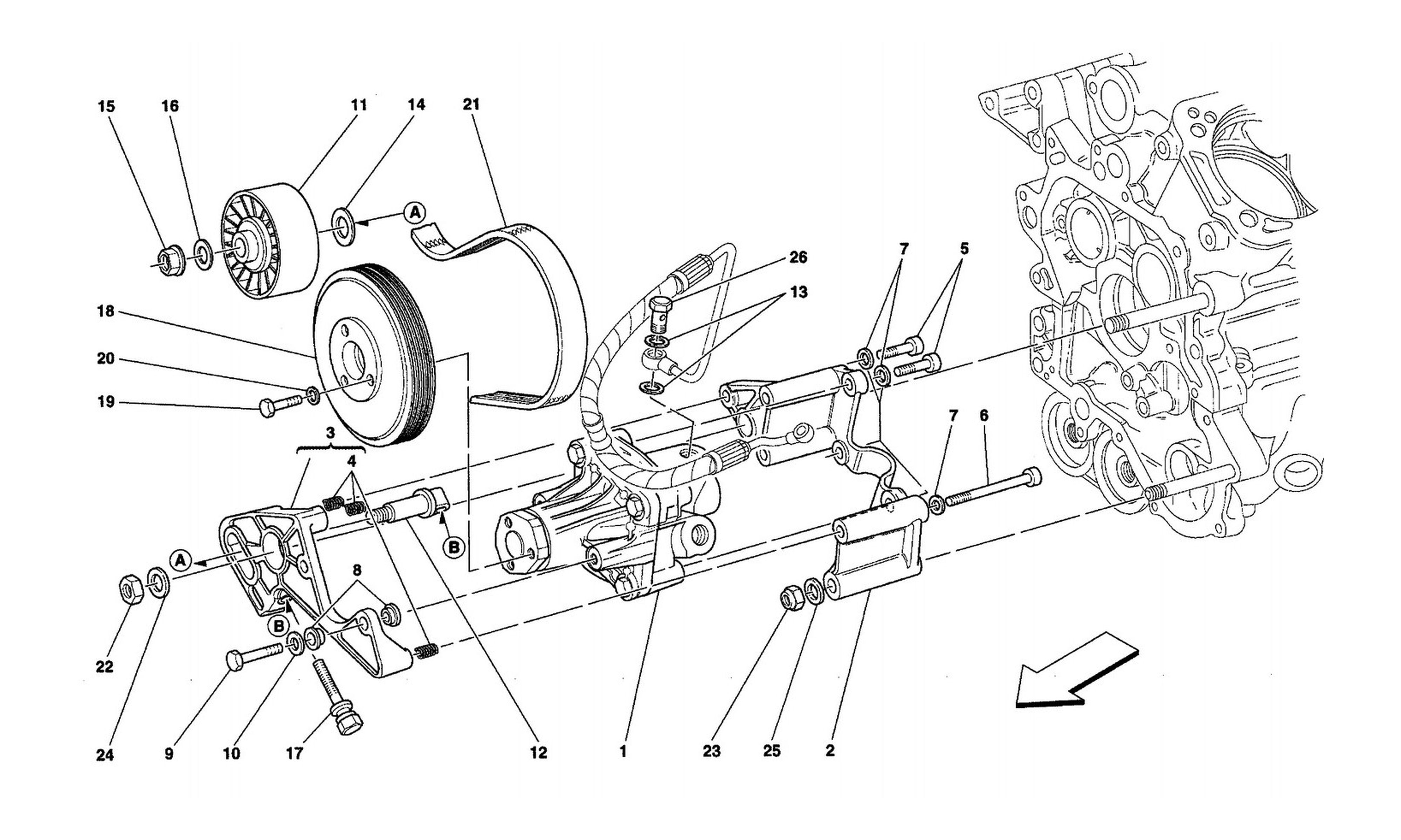 Schematic: Hydraulic Steering Pump