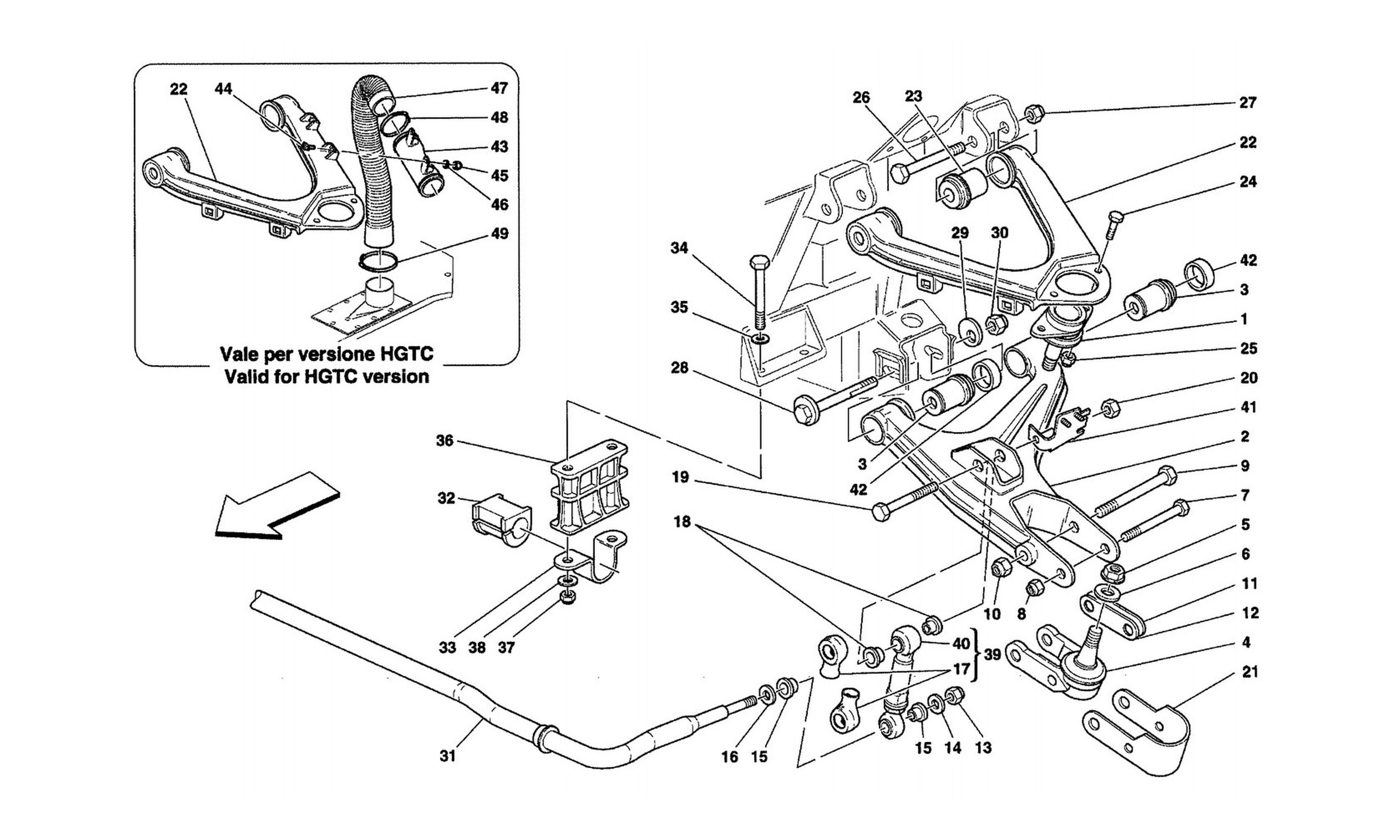 Schematic: Front Suspension - Wishbones And Stabilizer Bar