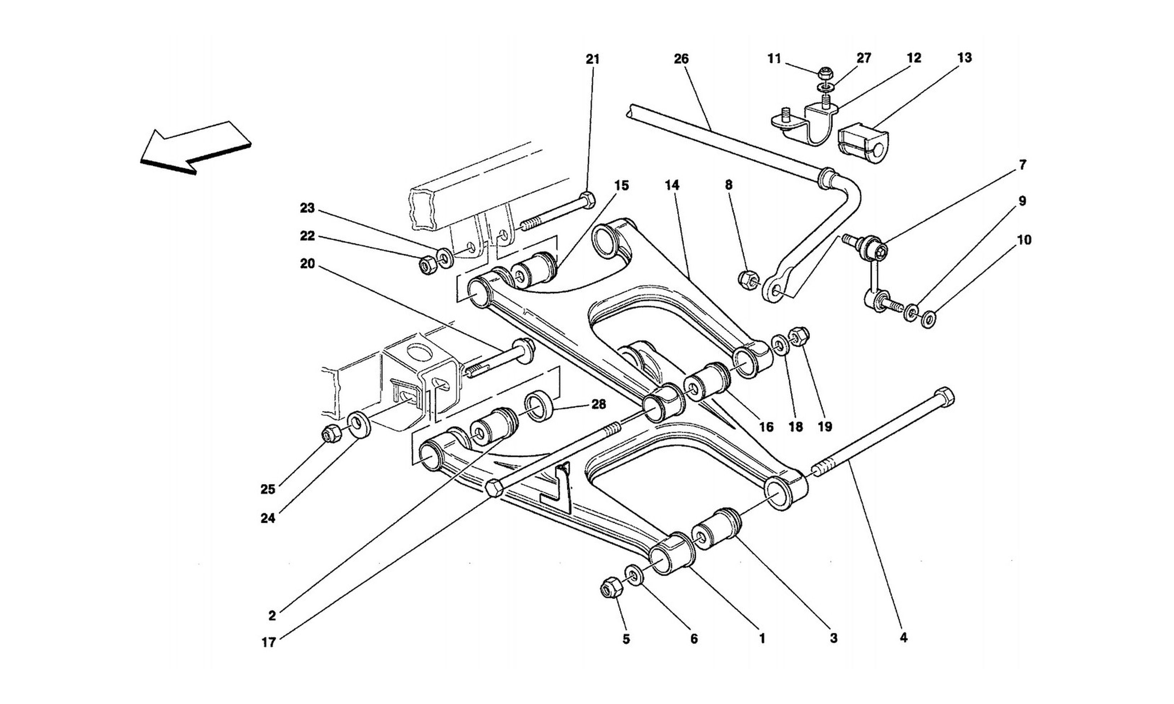 Schematic: Rear Suspension - Wishbones And Stabilizer Bar