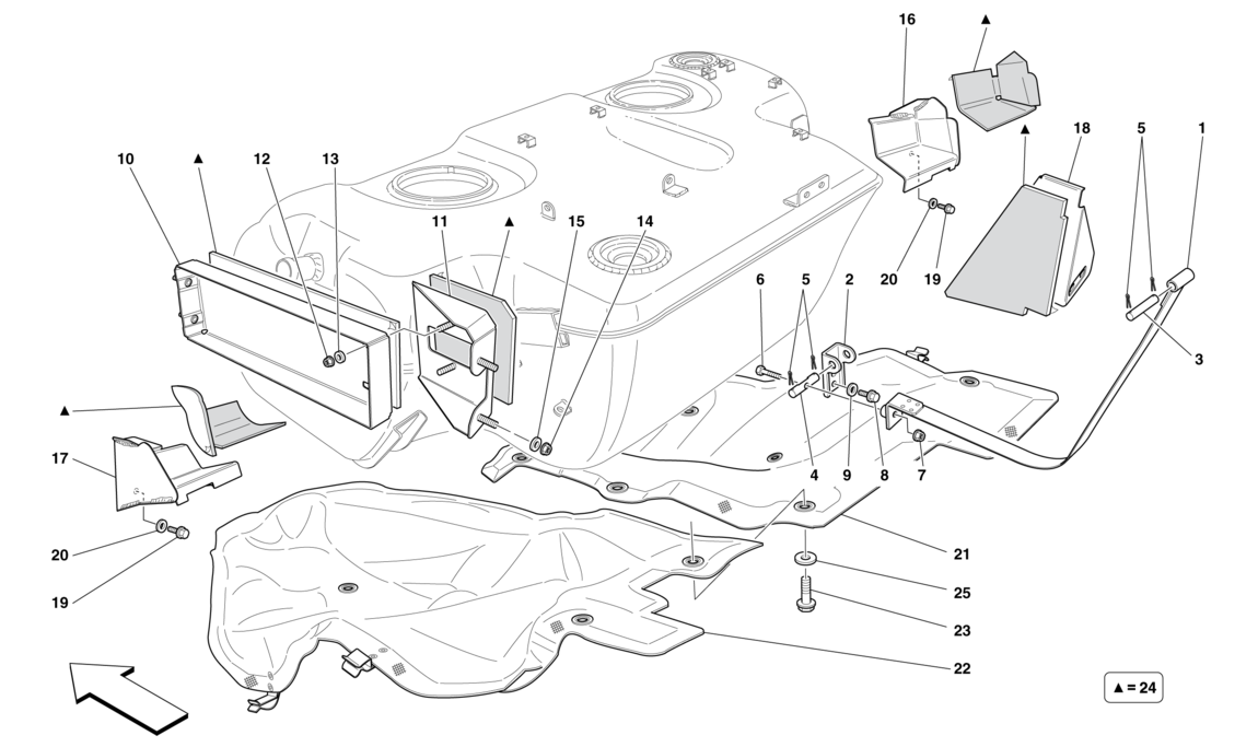 Schematic: Fuel Tank - Insulation And Protection