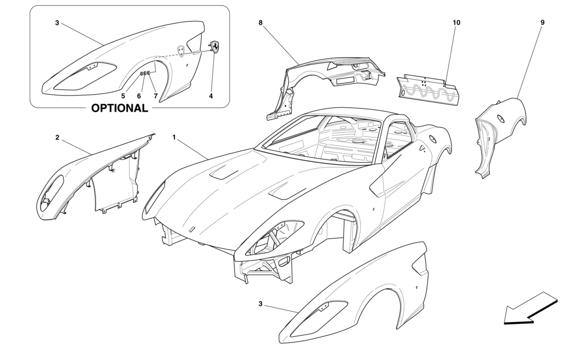 Schematic: Bodyshell - External Trim