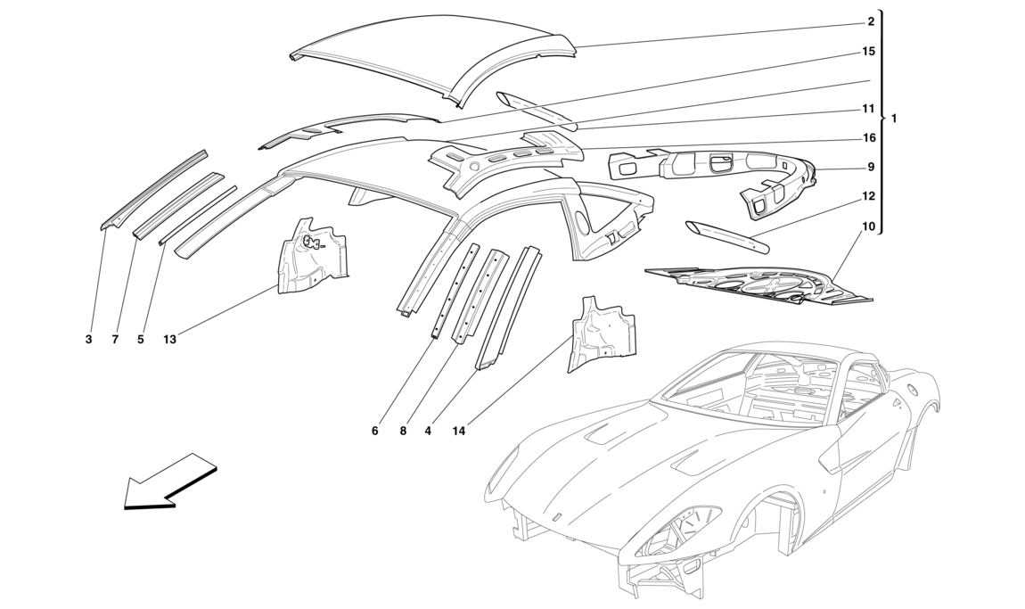 Schematic: Bodyshell - Roof