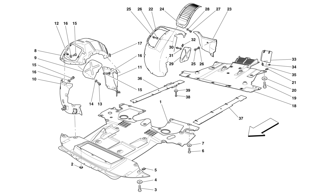 Schematic: Flat Undertray And Wheelhouses