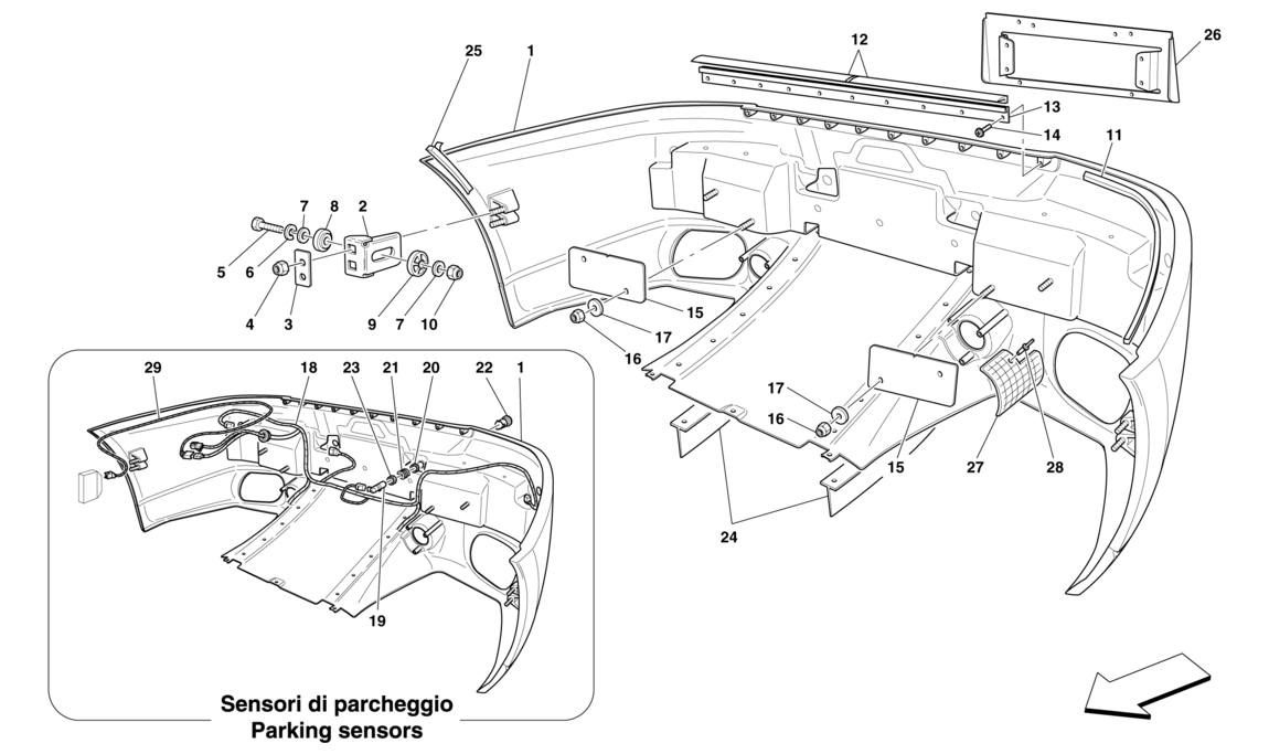 Schematic: Rear Bumper