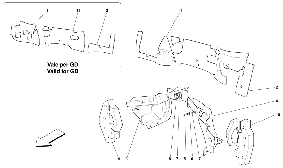 Schematic: Engine Compartment Firewall Insulation