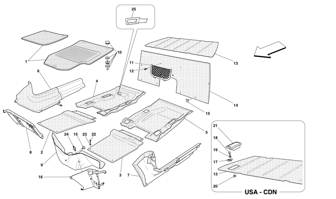 Schematic: Passenger Compartment Trim And Mats