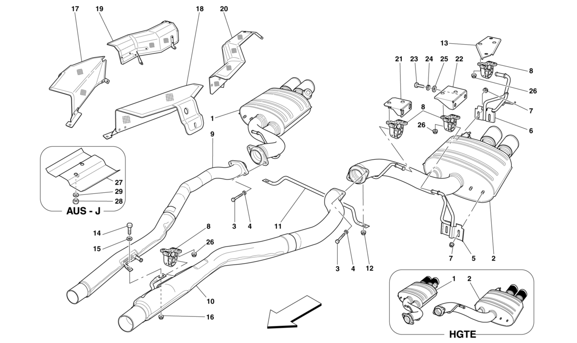 Schematic: Rear Exhaust System