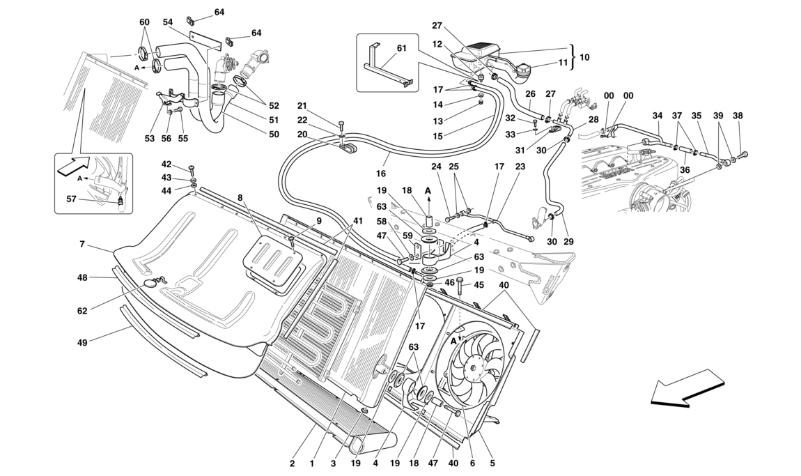 Schematic: Cooling System - Radiator And Header Tank