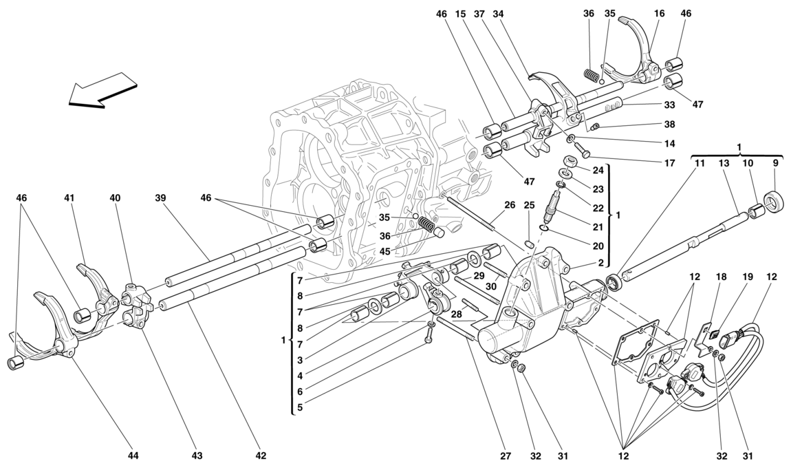 Schematic: Internal Gearbox Controls -Applicable For F1-