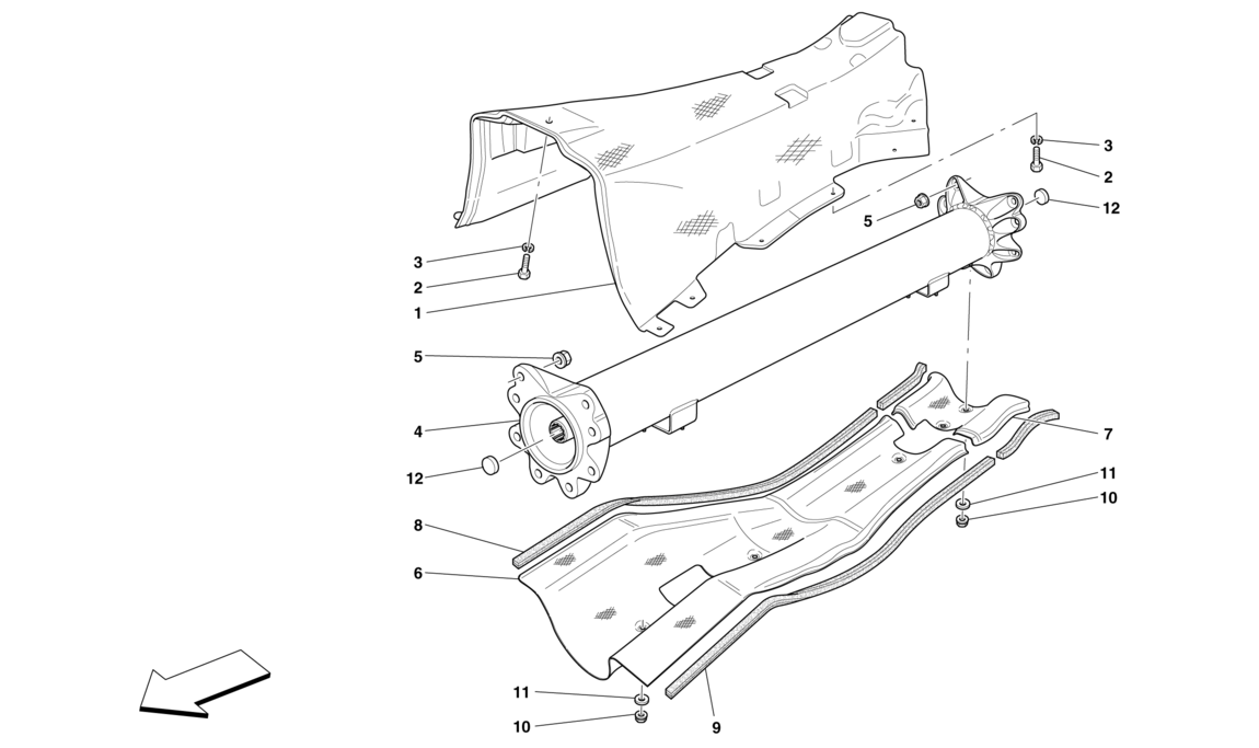 Schematic: Engine/Gearbox Connector Pipe And Insulation