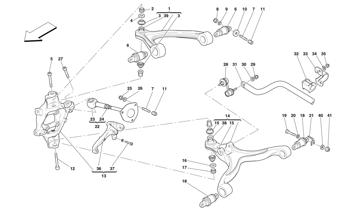 Schematic: Rear Suspension - Arms And Stabiliser Bar